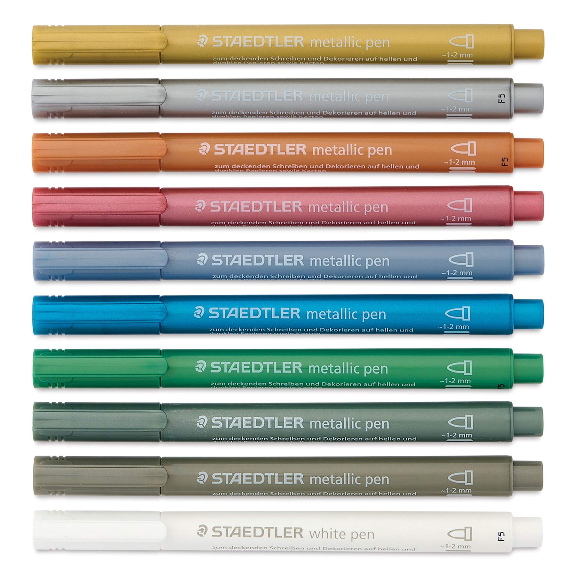 Staedtler Metallic Marker Set - Set of 10, Bullet Nib, caps on