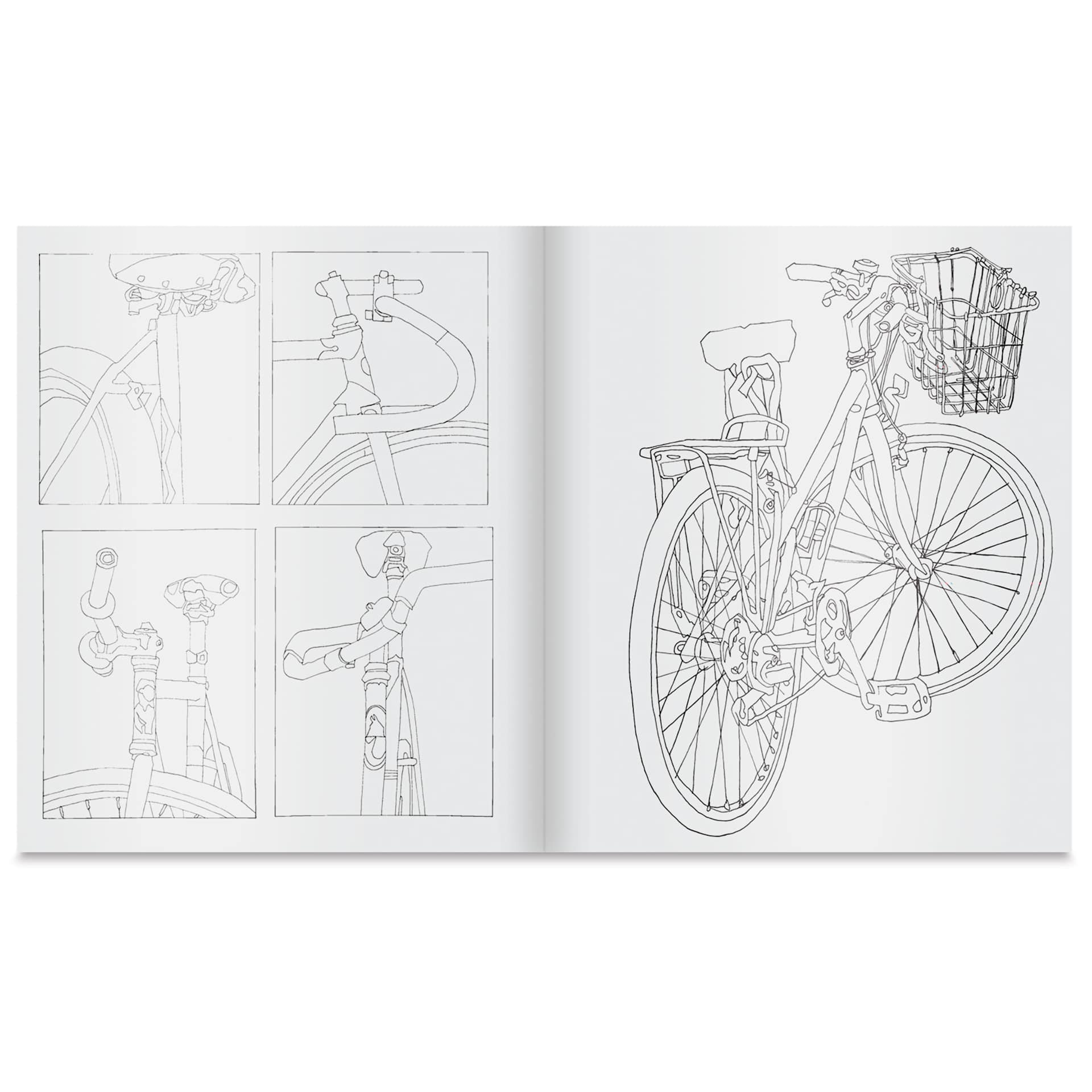 The Classic Bicycle Coloring Book, bike with basket