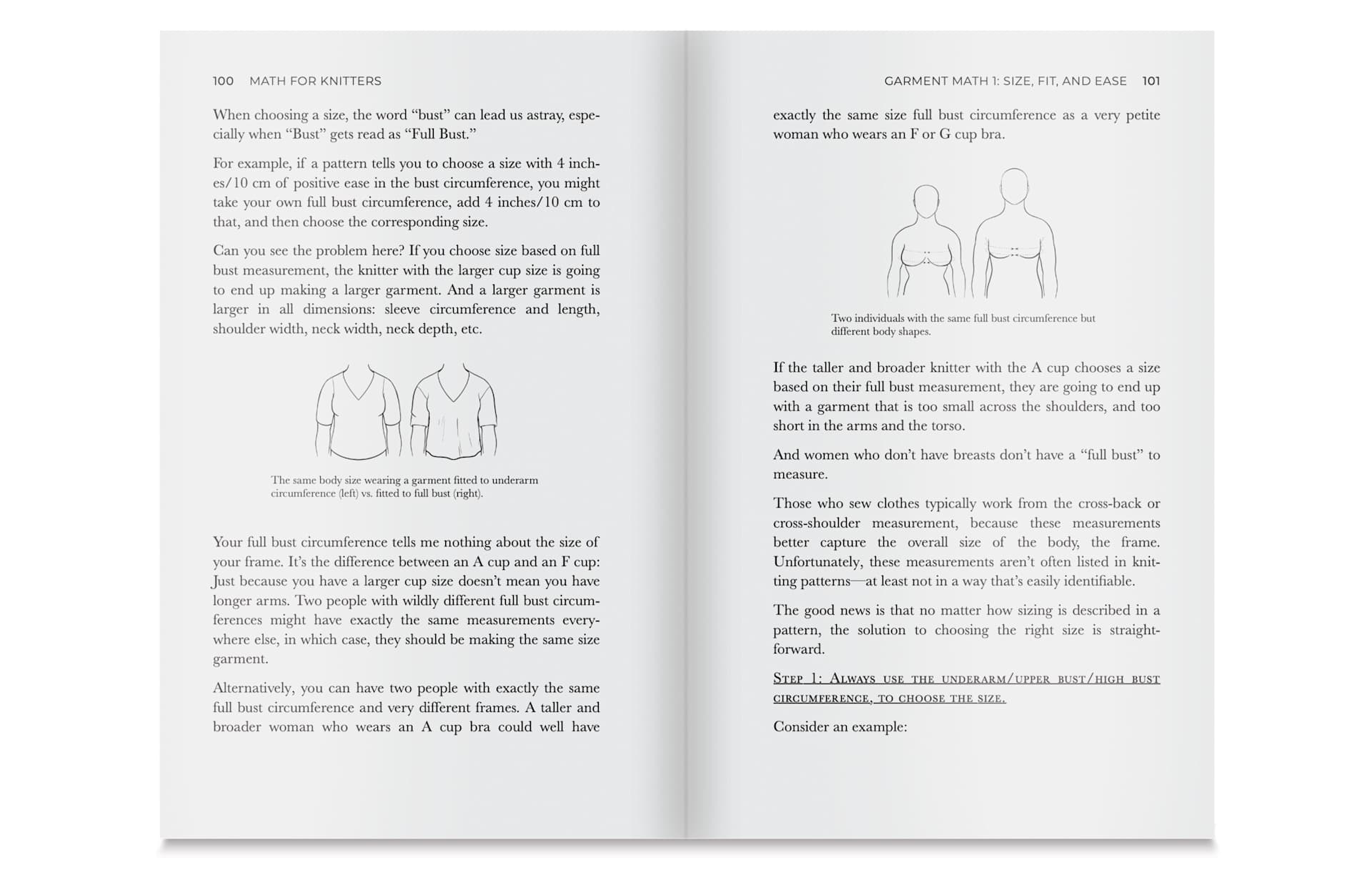 Math for Knitters - Paperback, 184 Pages, adjusting for bust