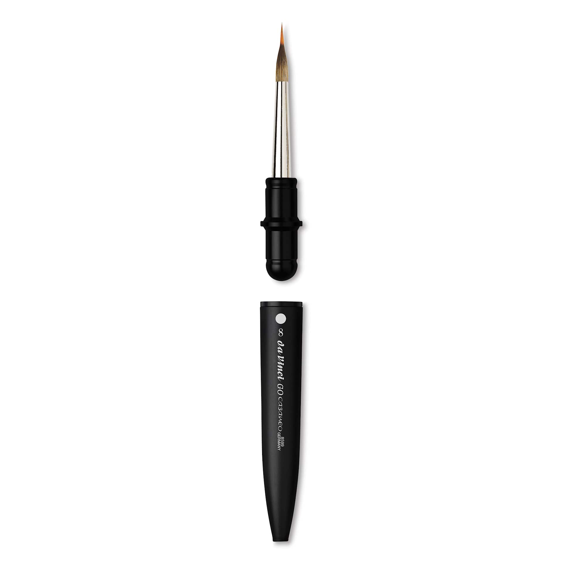 Da Vinci Go Casaneo Travel Brush - Inlaid Liner, Size 8, brush removed from handle