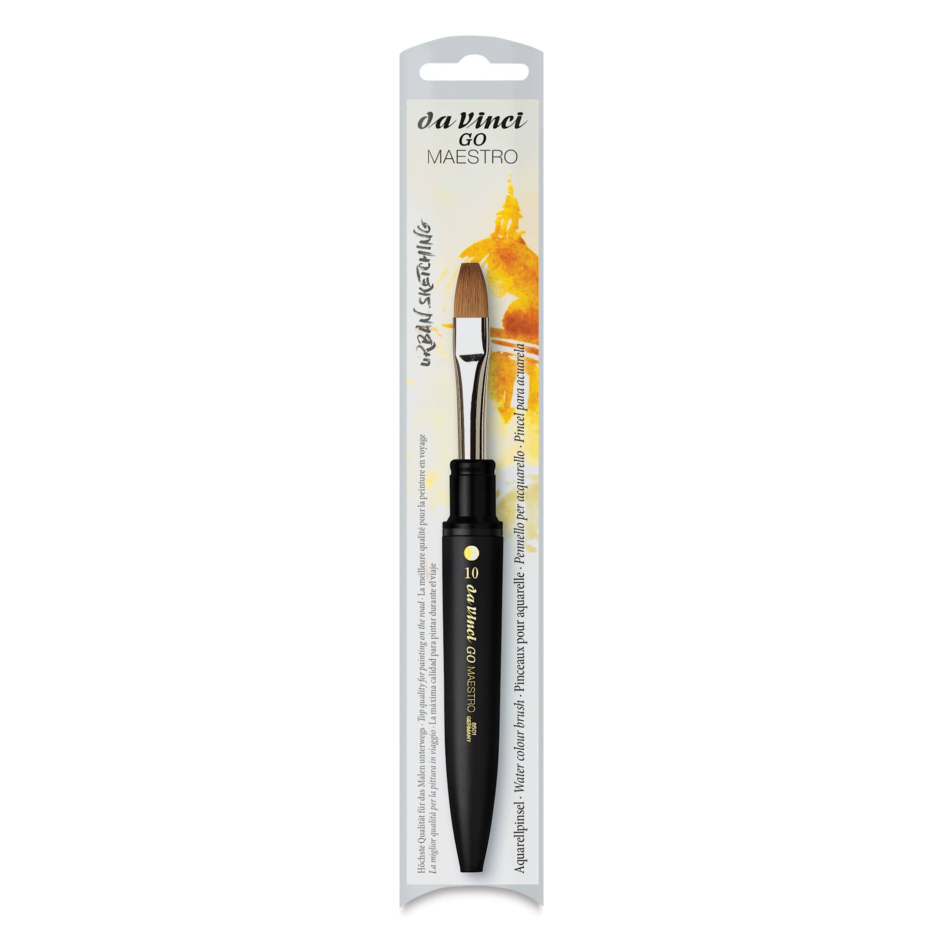 Da Vinci Go Maestro Travel Brush - Flat, Size 10, front of packaging