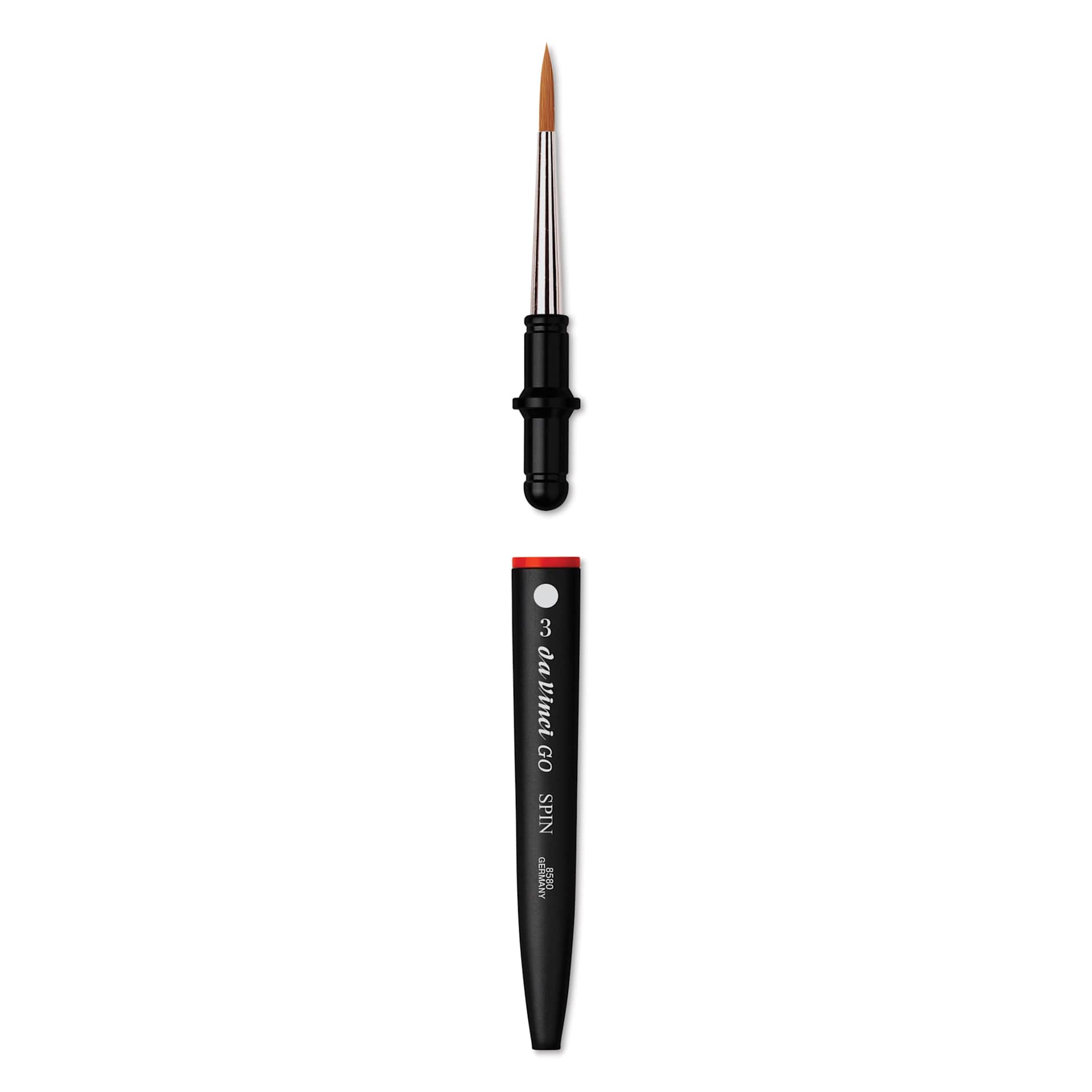 Da Vinci Go Spin Travel Brush - Round, Size 3, brush removed from handle