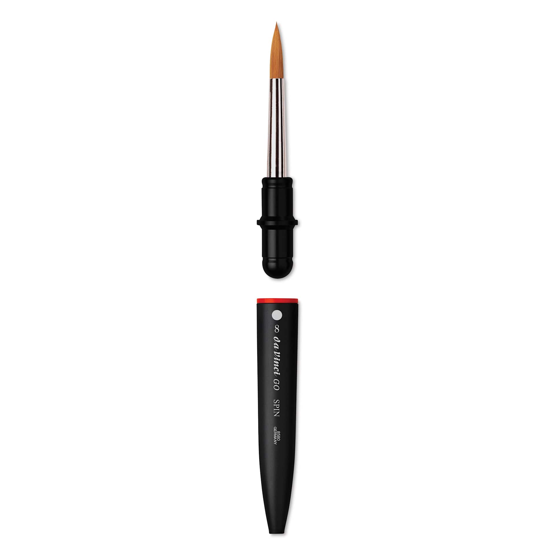 Da Vinci Go Spin Travel Brush - Round, Size 8, brush removed from handle