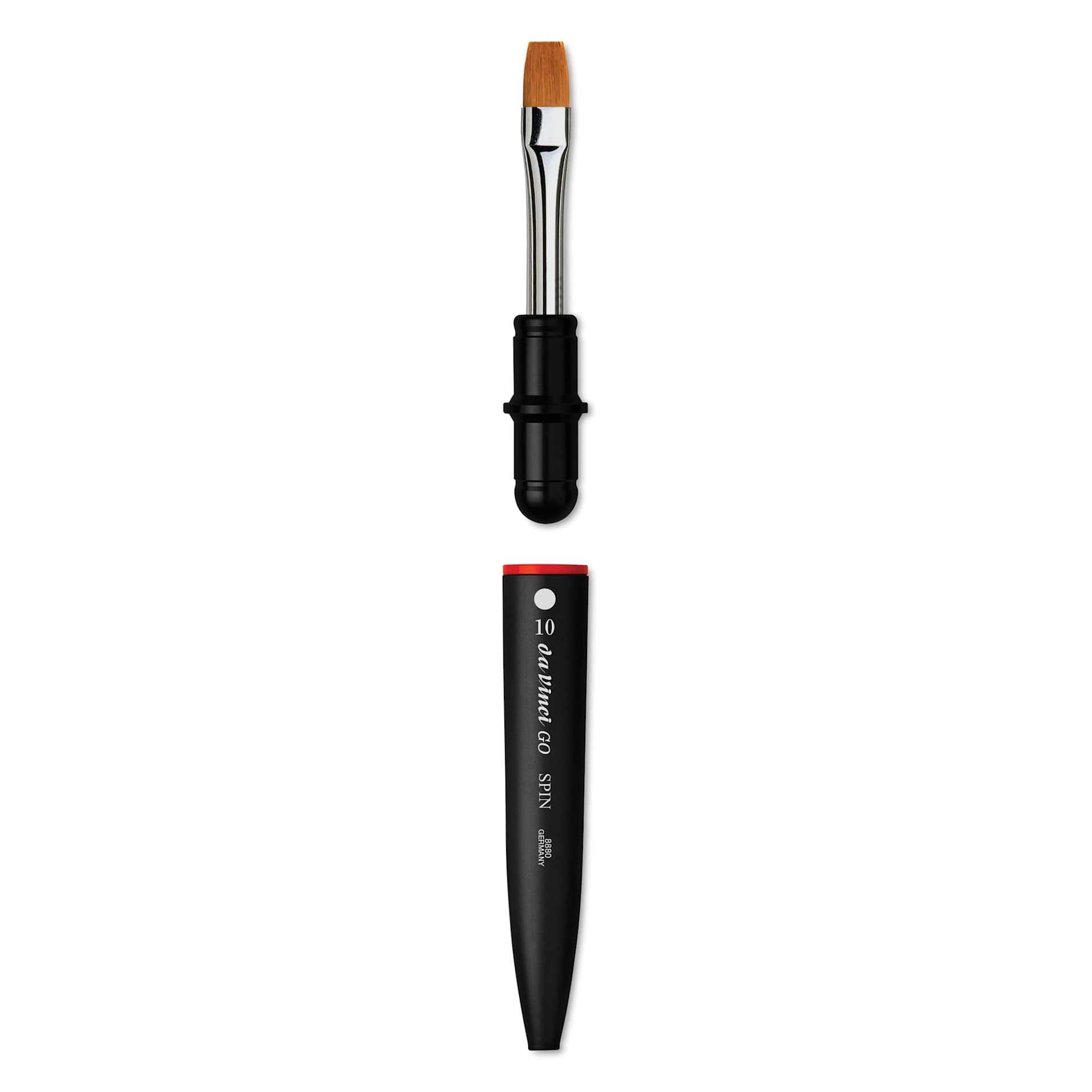 Da Vinci Go Spin Travel Brush - Flat, Size 10, brush removed from handle