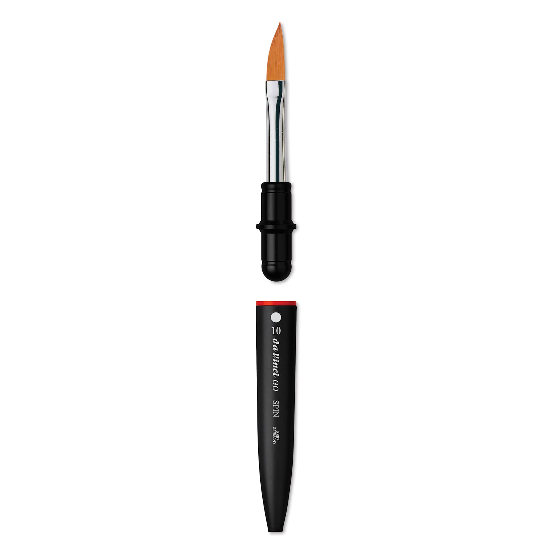Da Vinci Go Spin Travel Brush - Slanted Edge, Size 10, brush removed from handle