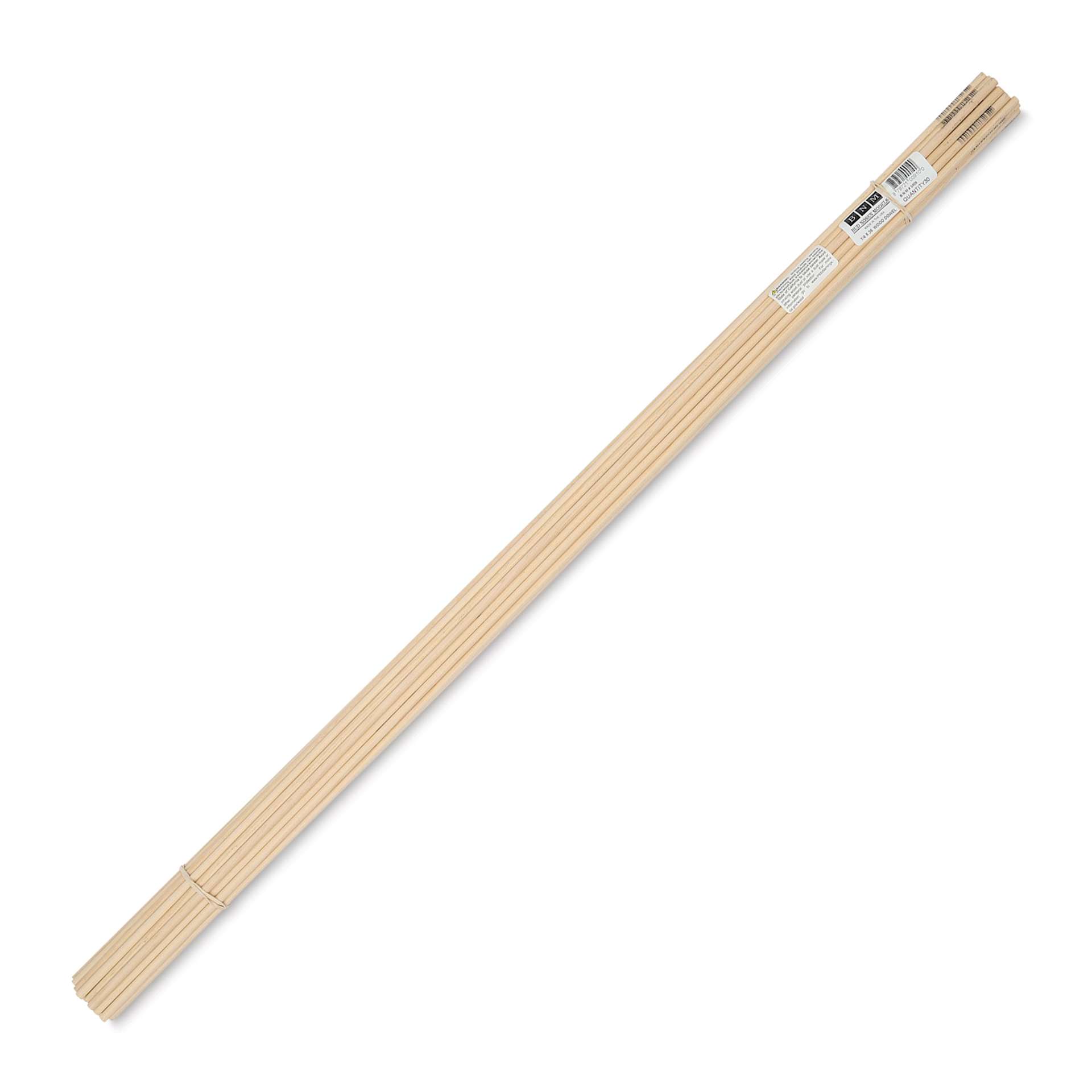 Bud Nosen Dowel Rods - 1/4" x 36", Pkg of 30, with label