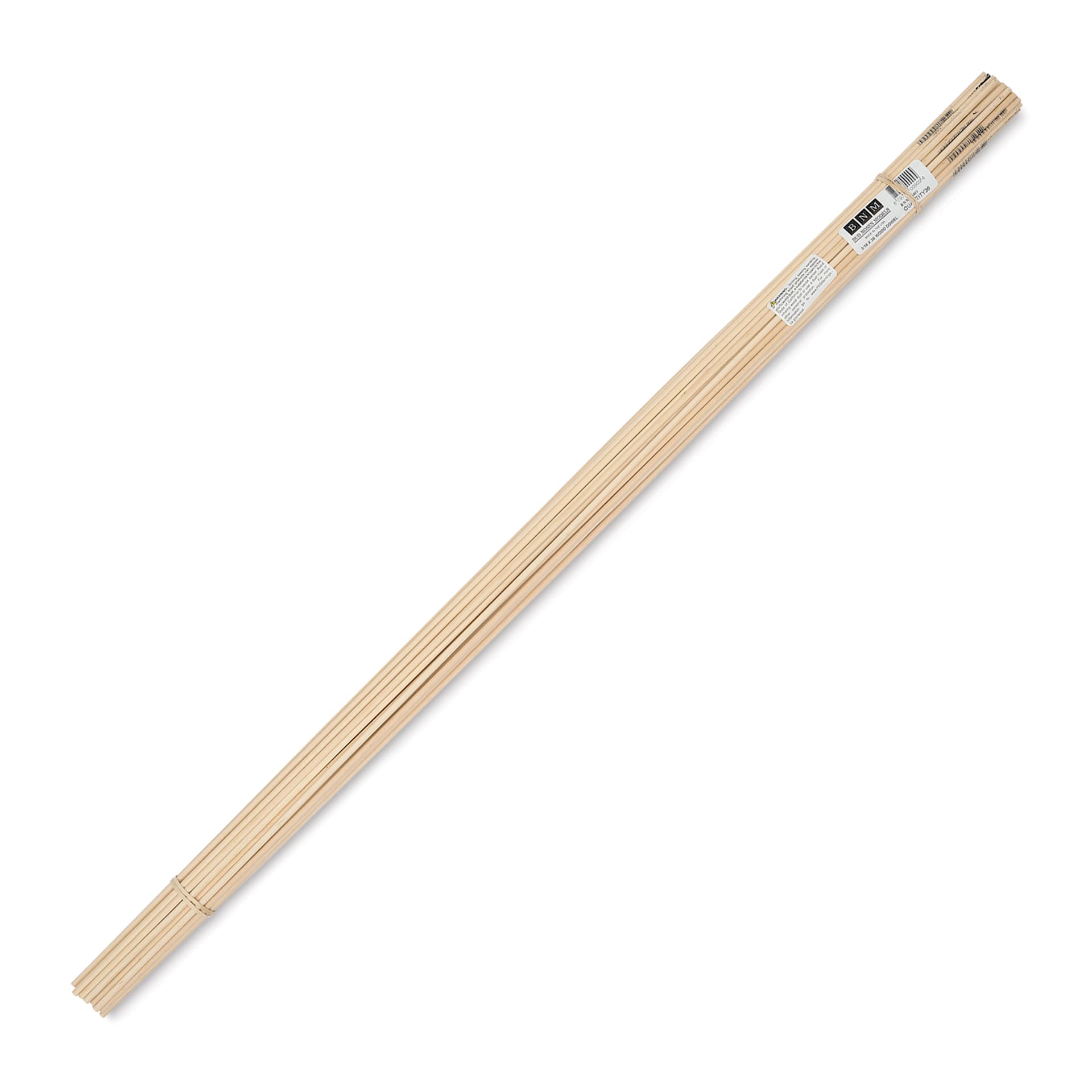 Bud Nosen Dowel Rods - 3/16" x 36", Pkg of 36, with label