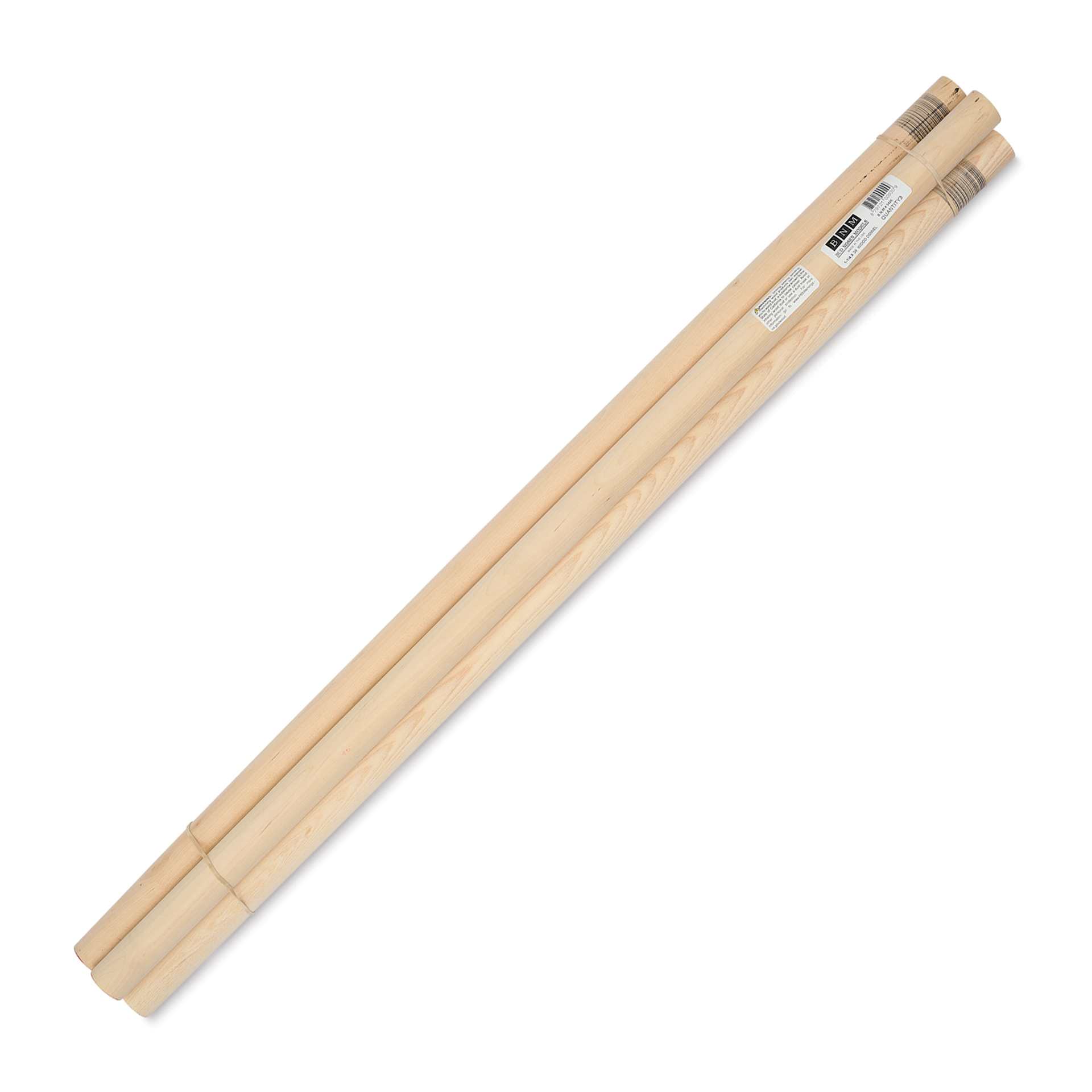 Bud Nosen Dowel Rods - 1-1/4" x 36", Pkg of 3, with label