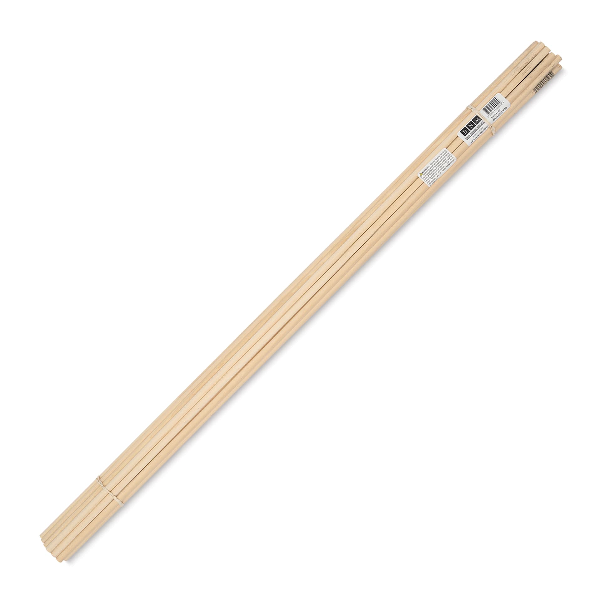Bud Nosen Dowel Rods - 7/16" x 36", Pkg of 12, with label
