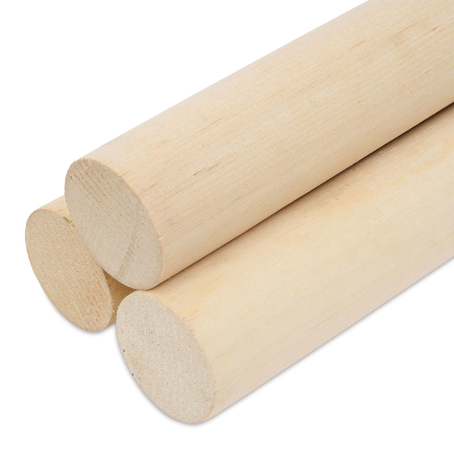 Bud Nosen Dowel Rods - 1-1/8" x 36", Pkg of 3, close-up