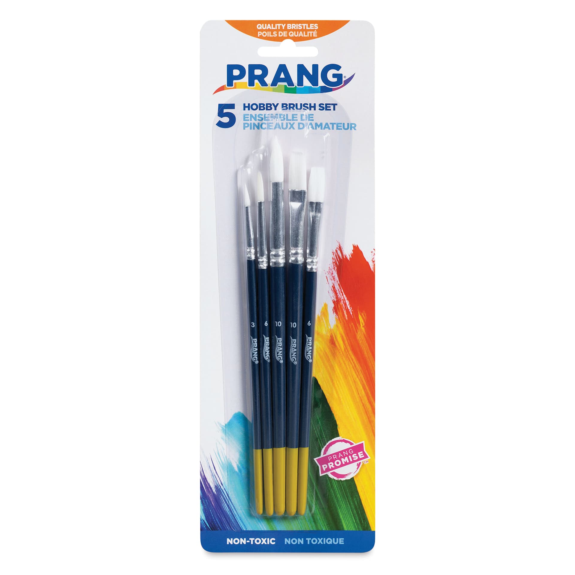 Prang Hobby Paint Brushes - Set of 5, front of packaging