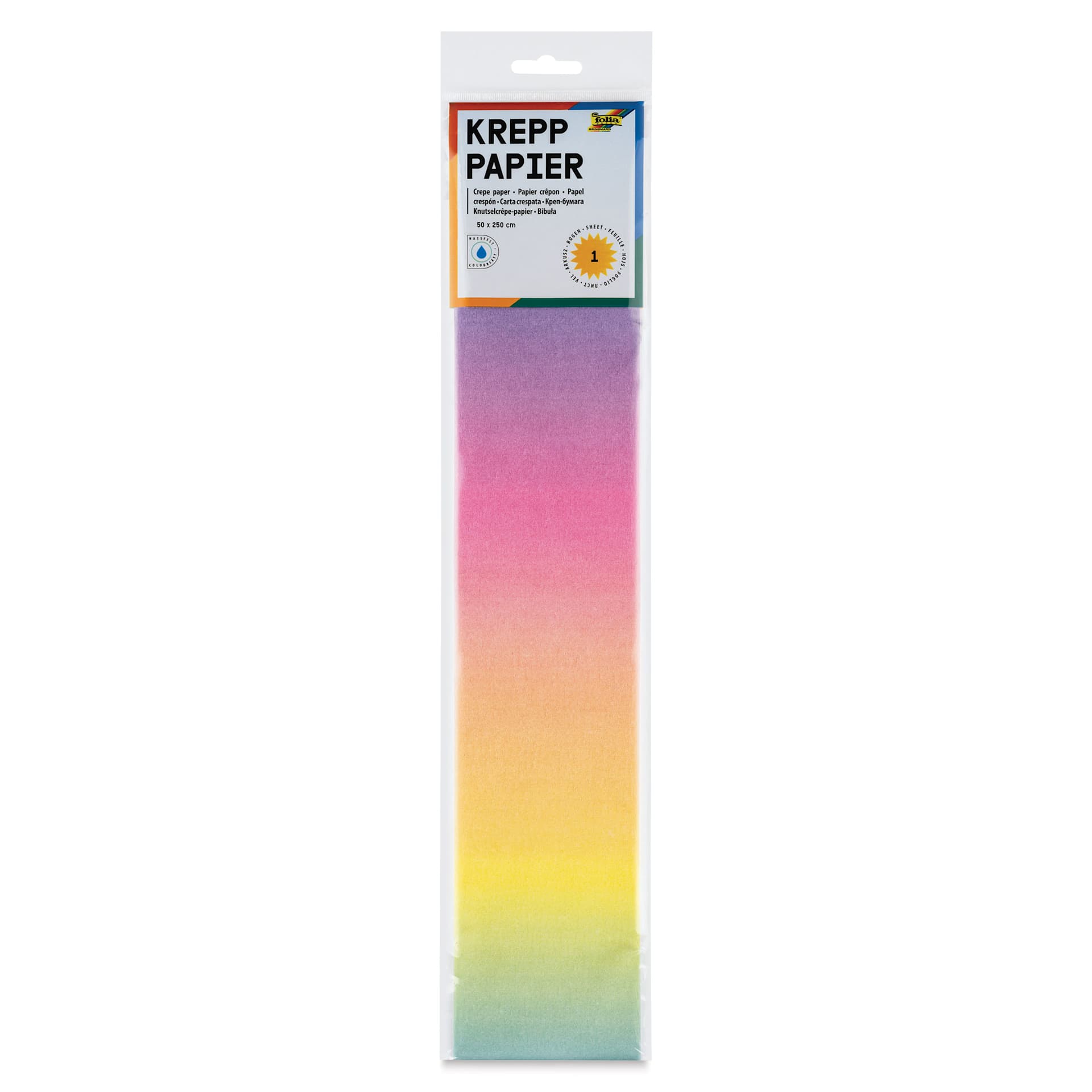 Folia Crepe Paper - Pkg of 10 Sheets, Rainbow