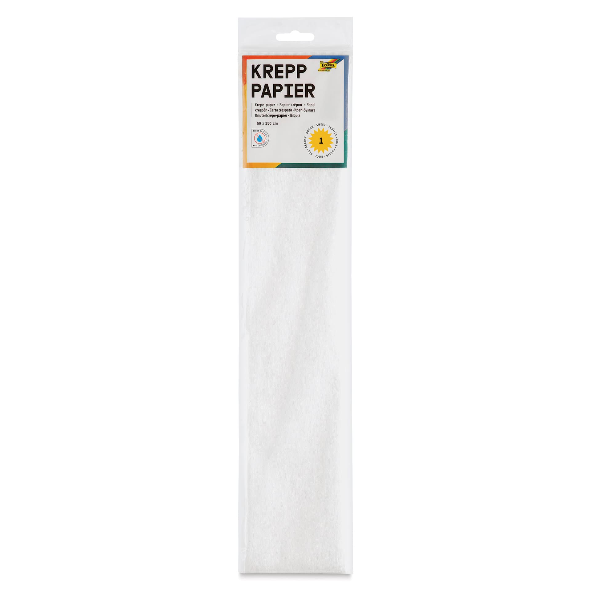 Folia Crepe Paper - Pkg of 10 Sheets, White