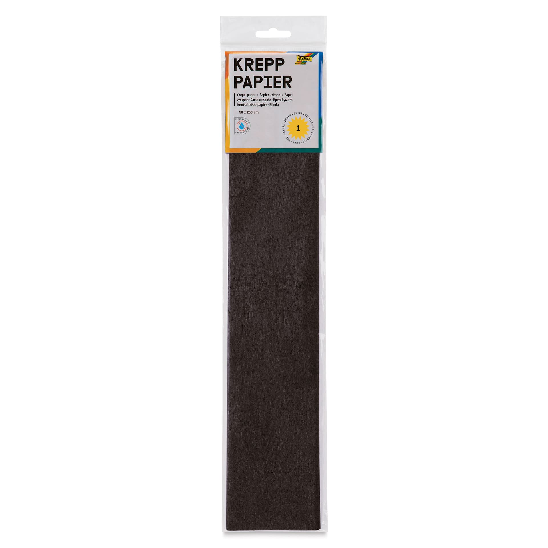 Folia Crepe Paper - Pkg of 10 Sheets, Black