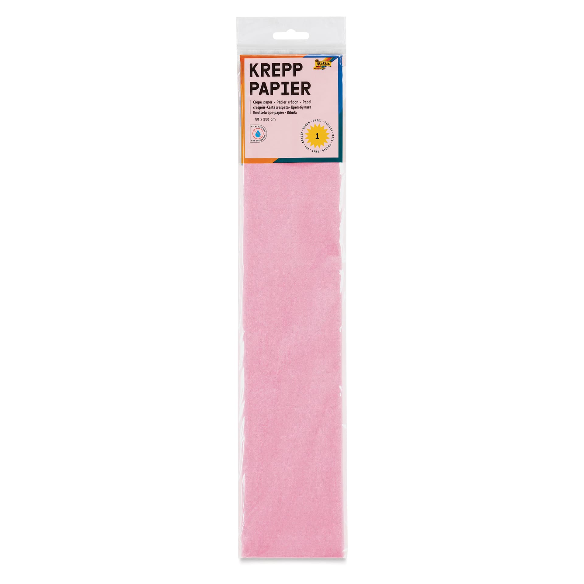 Folia Crepe Paper - Pkg of 10 Sheets, Light Pink