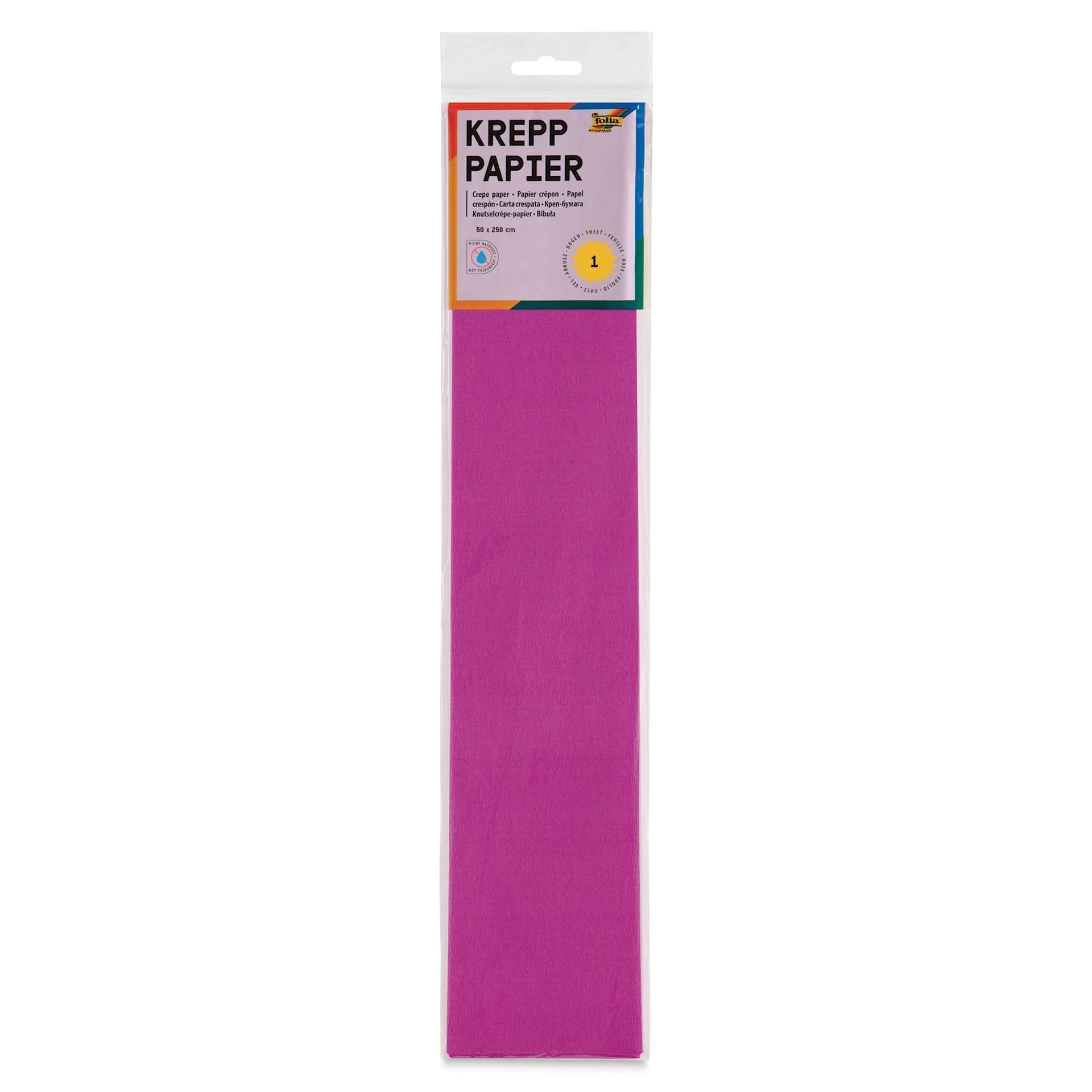 Folia Crepe Paper - Pkg of 10 Sheets, Dark Pink