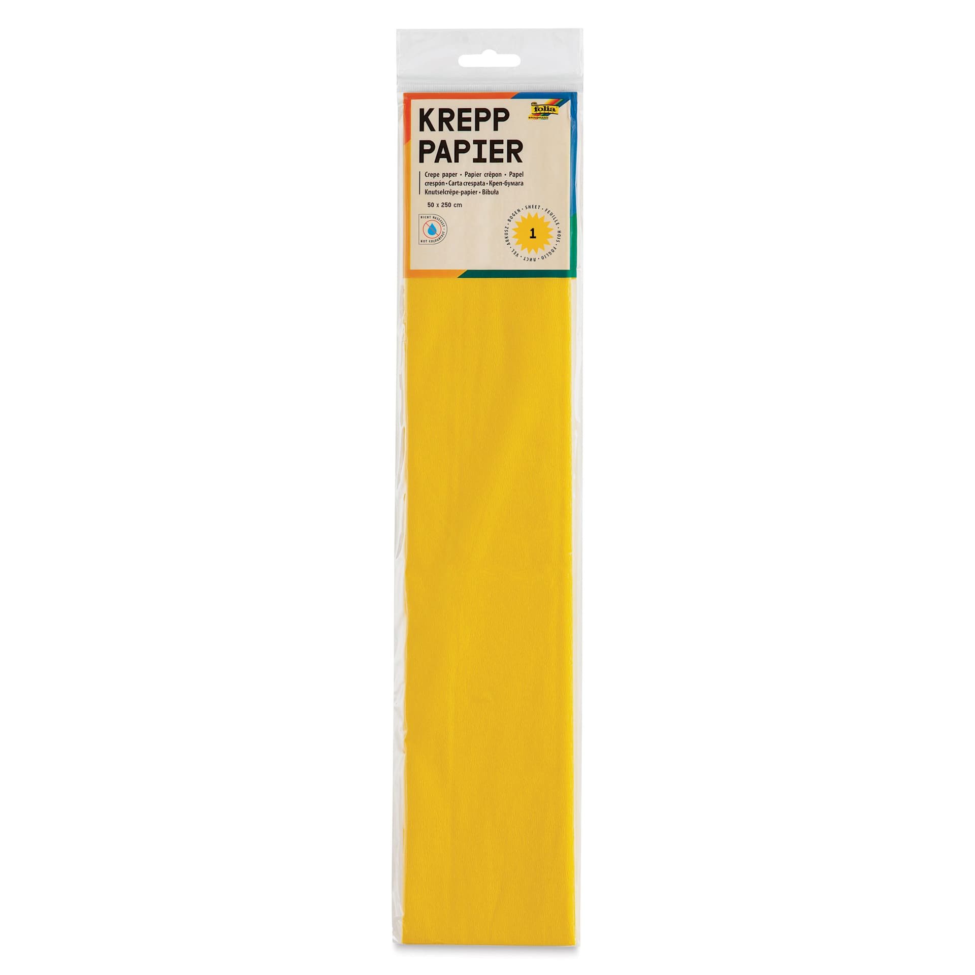 Folia Crepe Paper - Pkg of 10 Sheets, Yellow