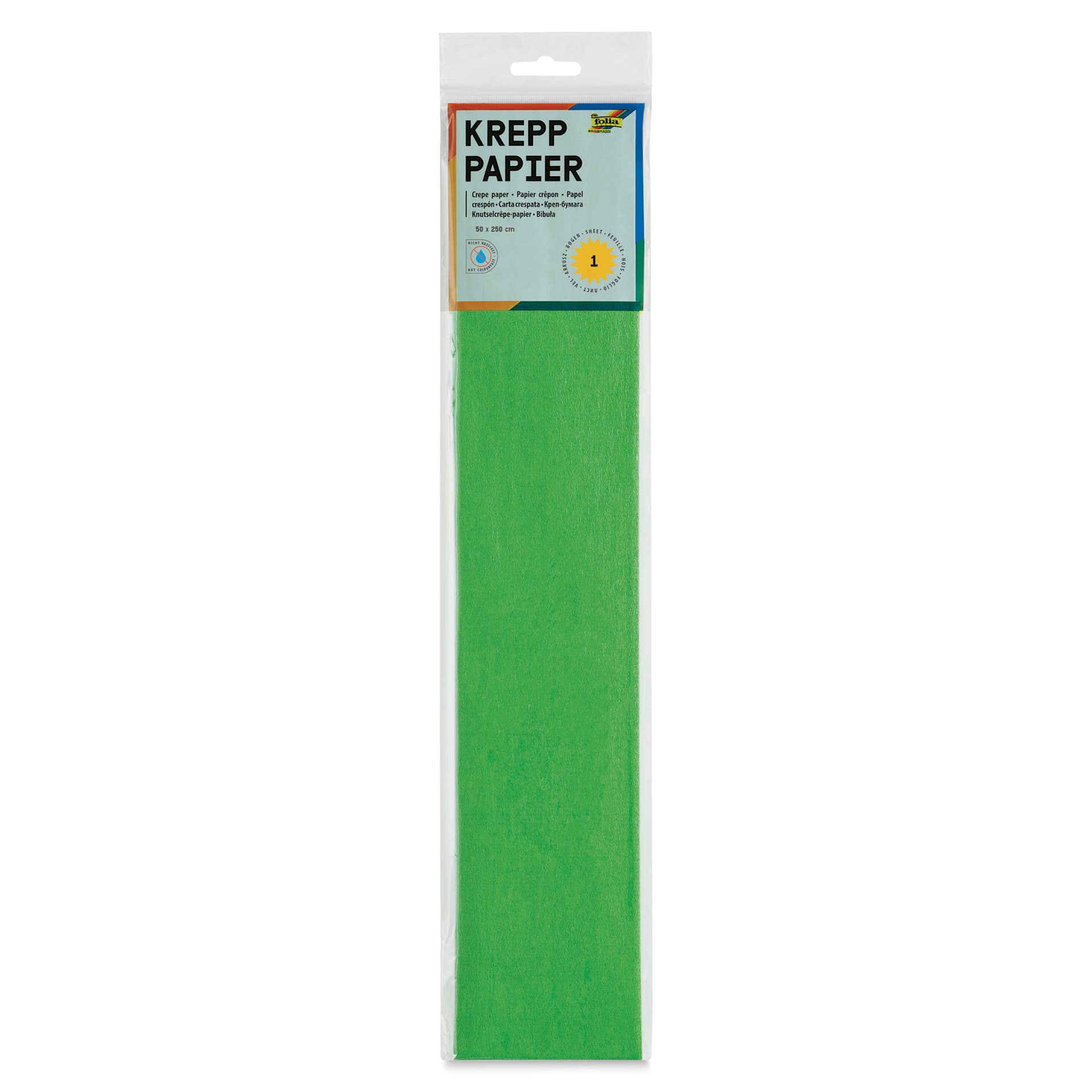 Folia Crepe Paper - Pkg of 10 Sheets, Yellow Green