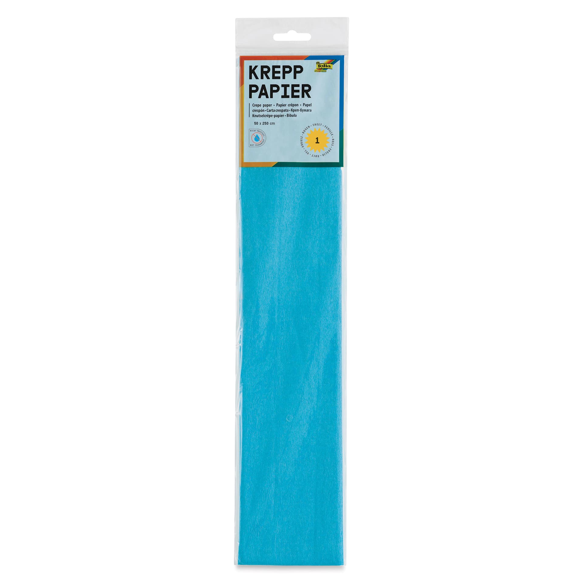 Folia Crepe Paper - Pkg of 10 Sheets, Light Blue