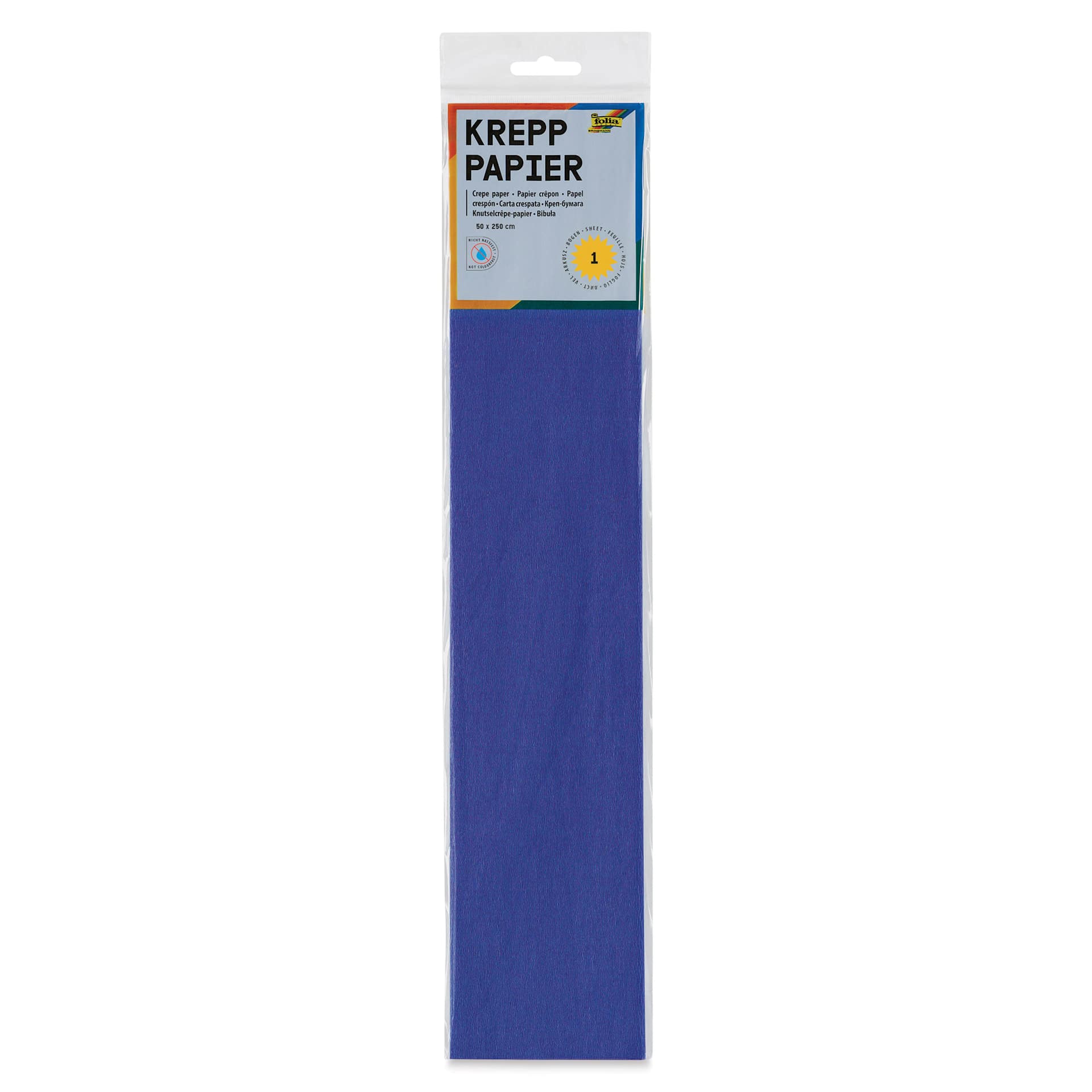Folia Crepe Paper - Pkg of 10 Sheets, Brilliant Blue