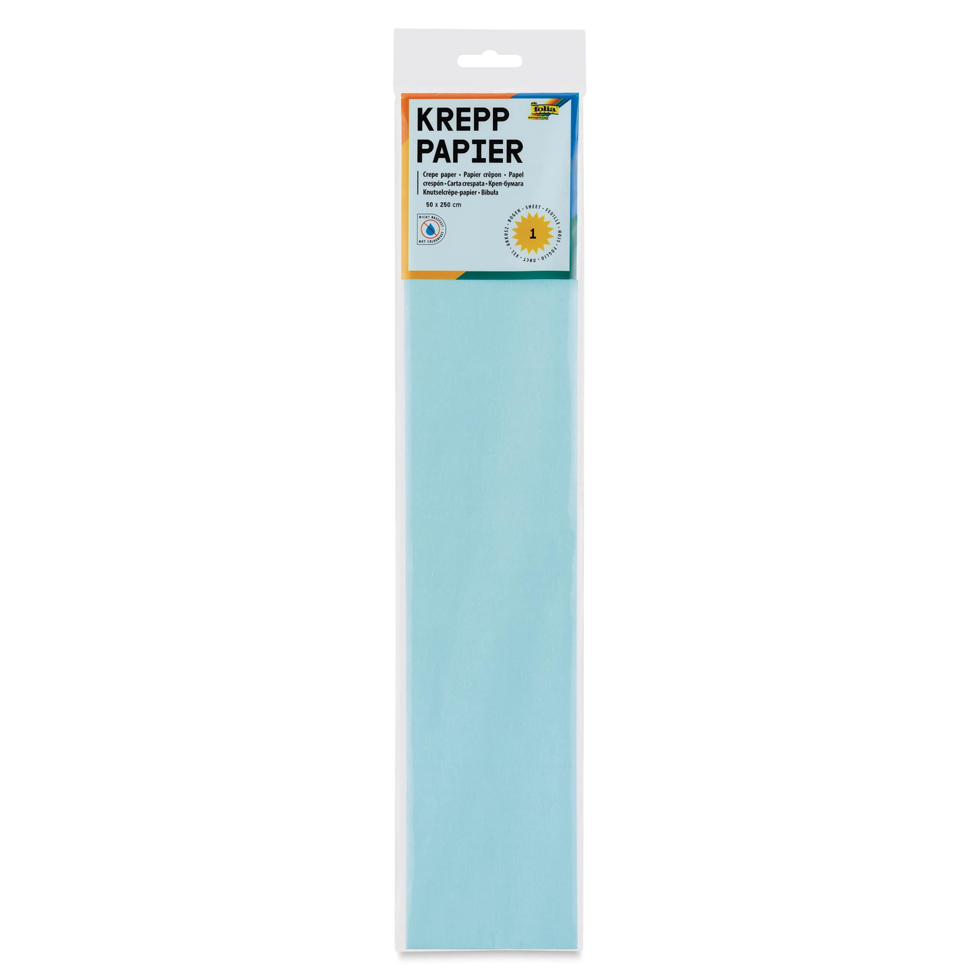 Folia Crepe Paper - Pkg of 10 Sheets, Ice Blue