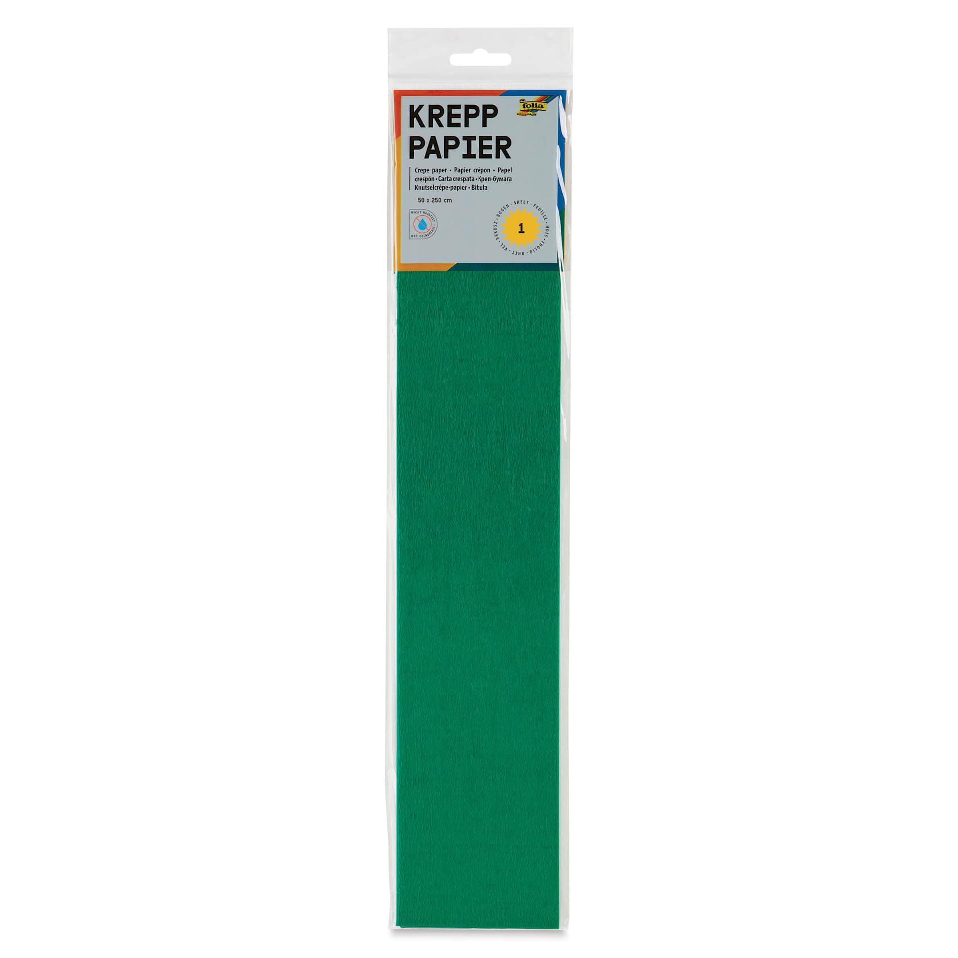 Folia Crepe Paper - Pkg of 10 Sheets, Moss Green