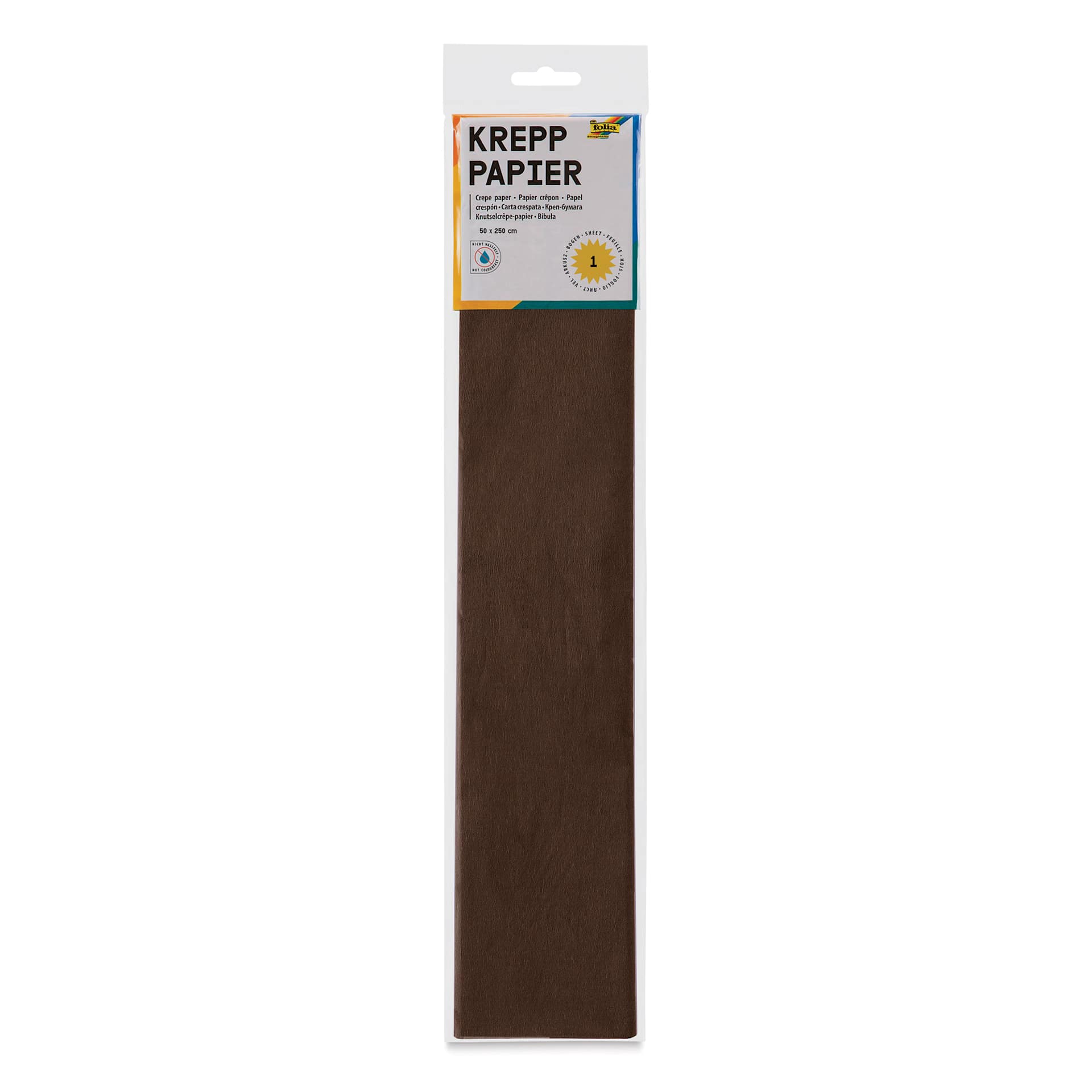 Folia Crepe Paper - Pkg of 10 Sheets, Chocolate Brown