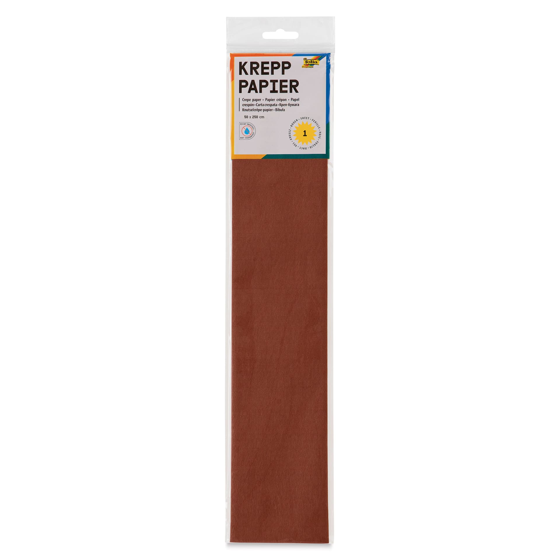 Folia Crepe Paper - Pkg of 10 Sheets, Chestnut Brown