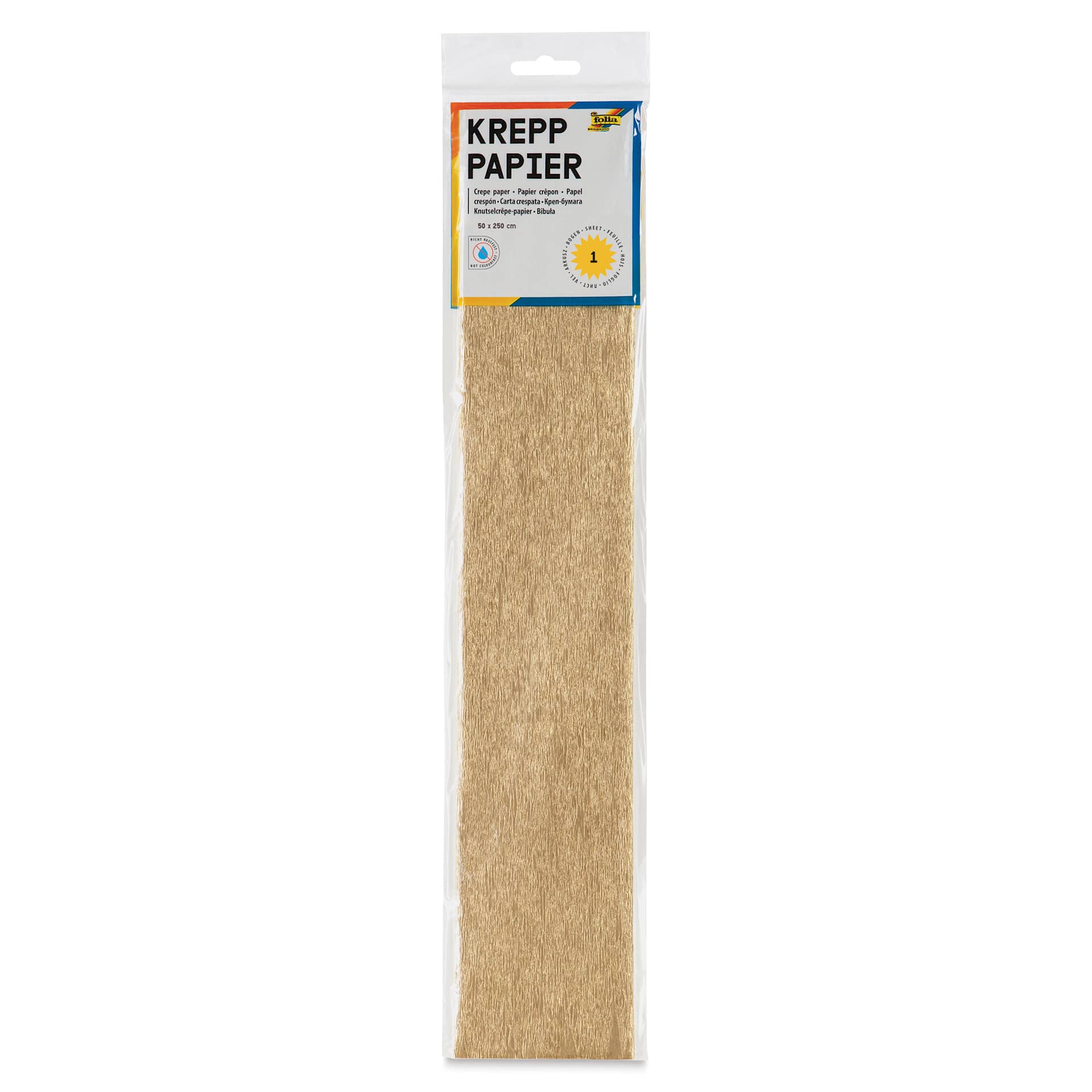Folia Crepe Paper - Pkg of 10 Sheets, Gold