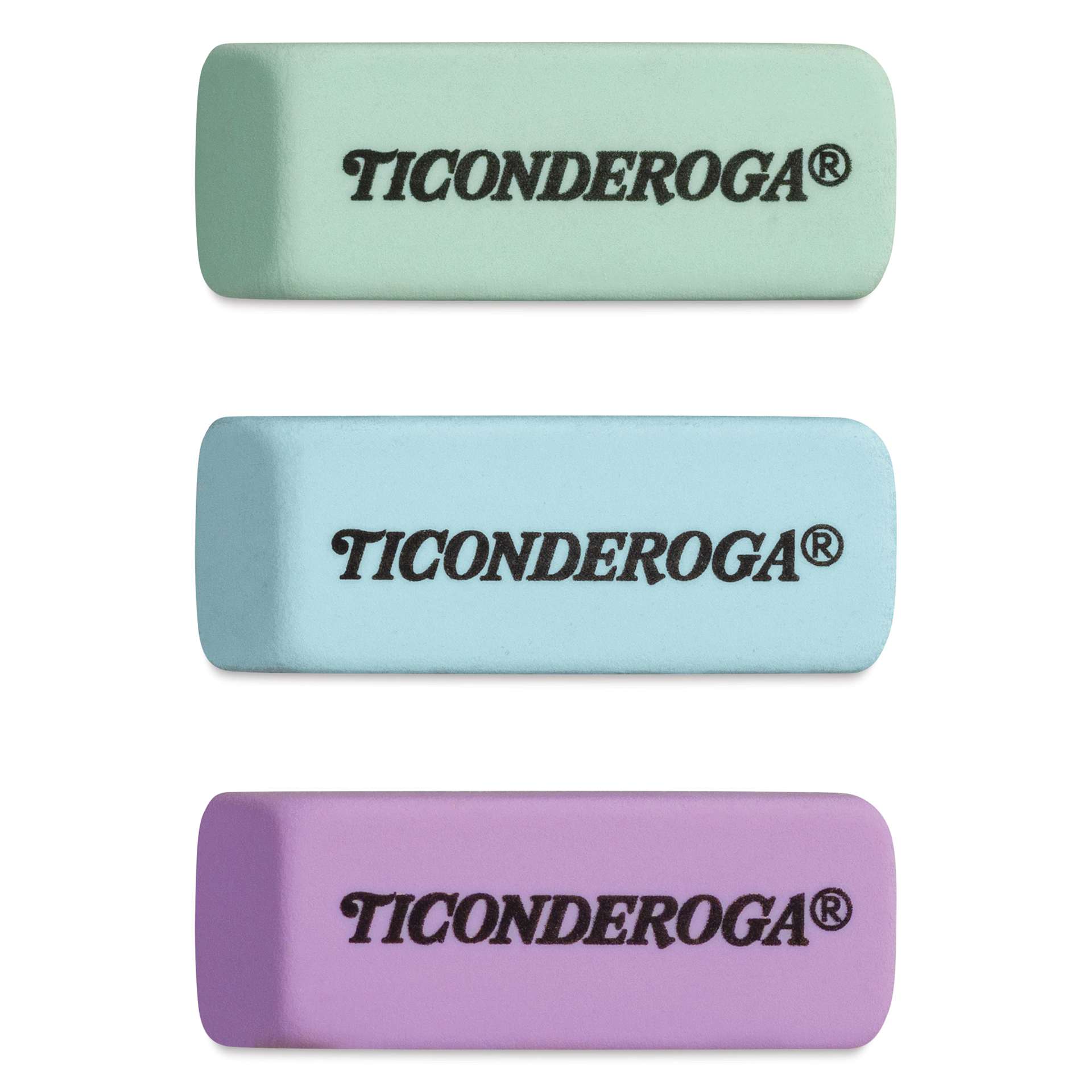 Dixon Ticonderoga Erasers - Set of 3, Pastel Colors