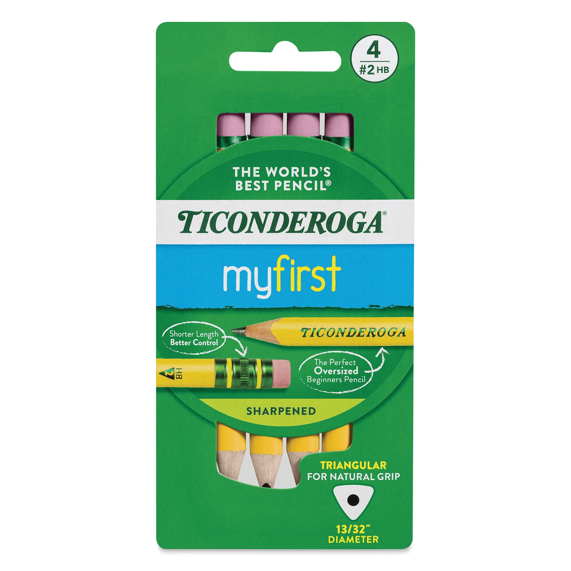 Dixon Ticonderoga My First Short Pencils - Set of 4, Yellow