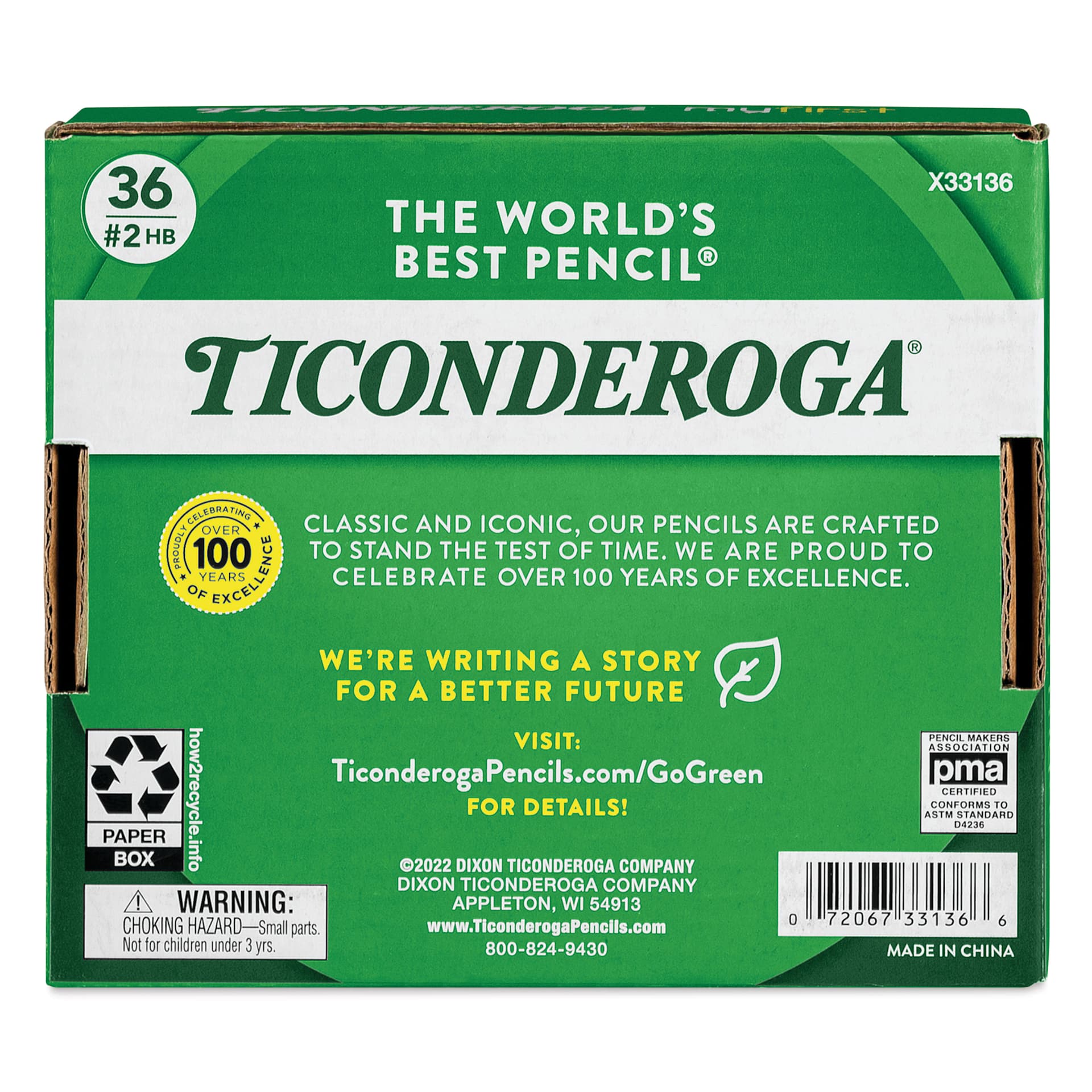 Dixon Ticonderoga My First Short Pencils - Set of 36, Yellow, back of packaging