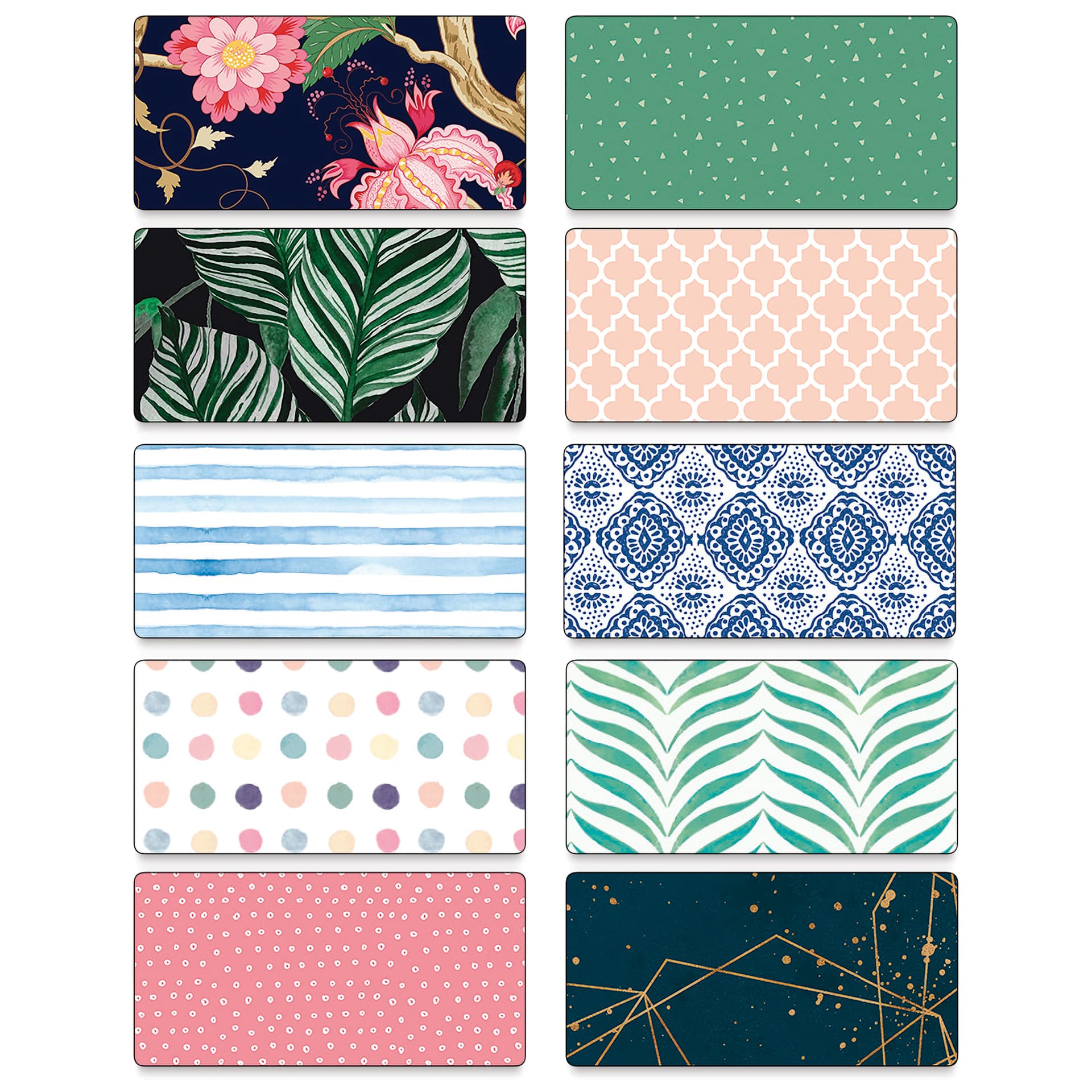 Folia Decorative Paper Pad - 7.6" x 9.9", Assorted, 10 Sheets, close up of designs