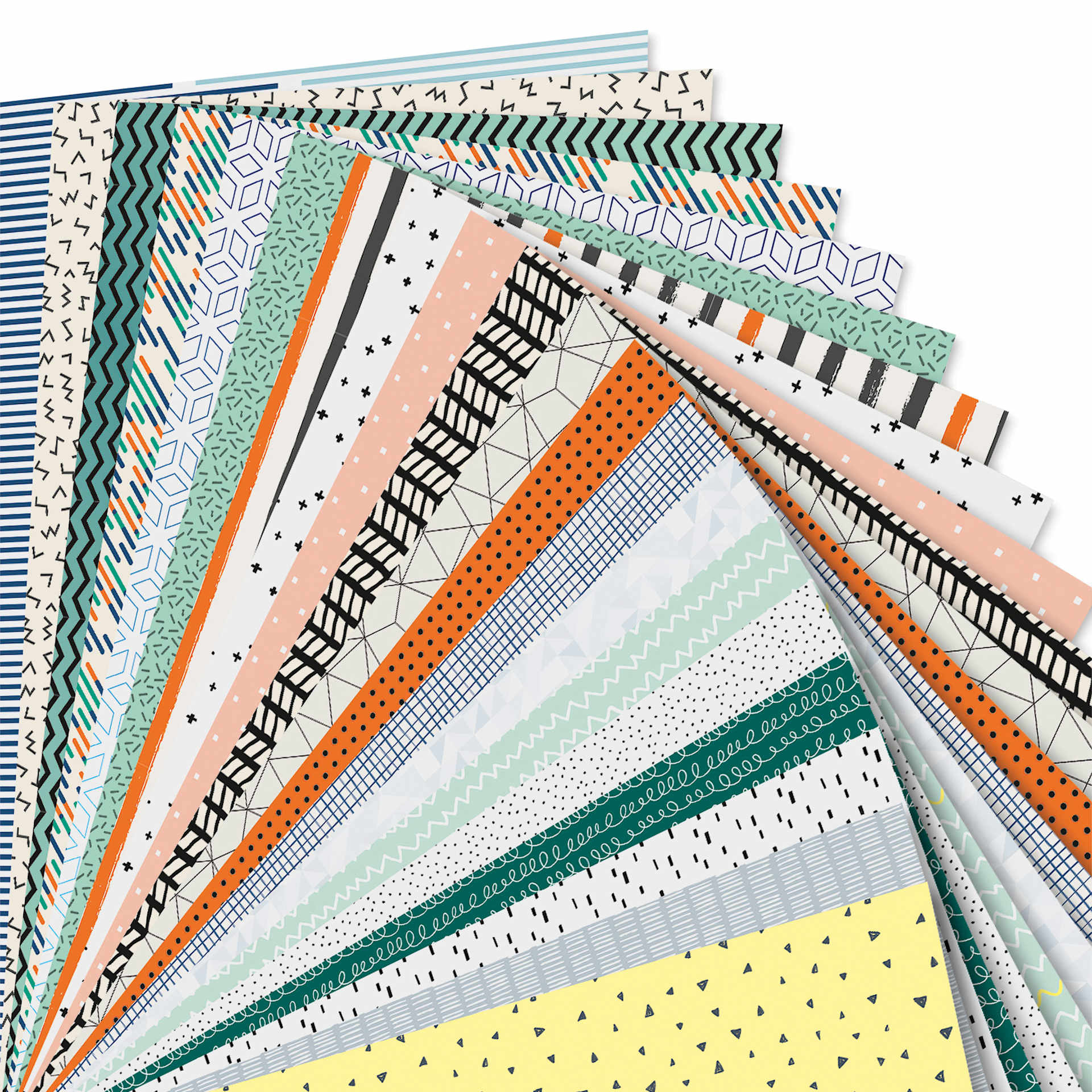 Folia Decorative Paper Pad - 9.4" x 13.4", Minimalist, 20 Sheets, fanned out