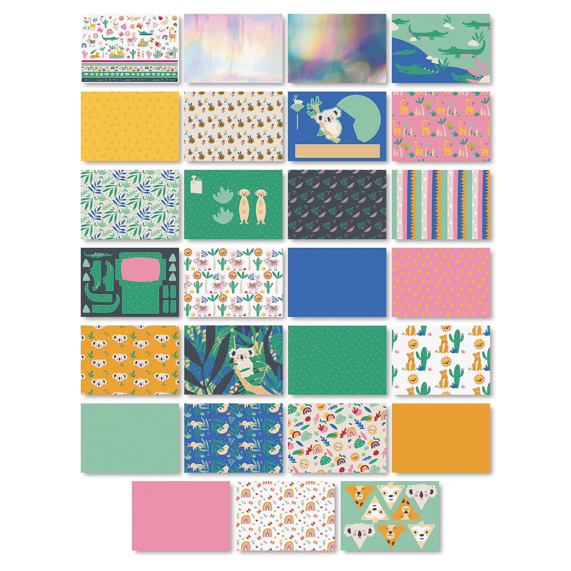 Folia Decorative Paper Pad - 9.5" x 13.4", Sweet Safari, 27 Sheets, available designs