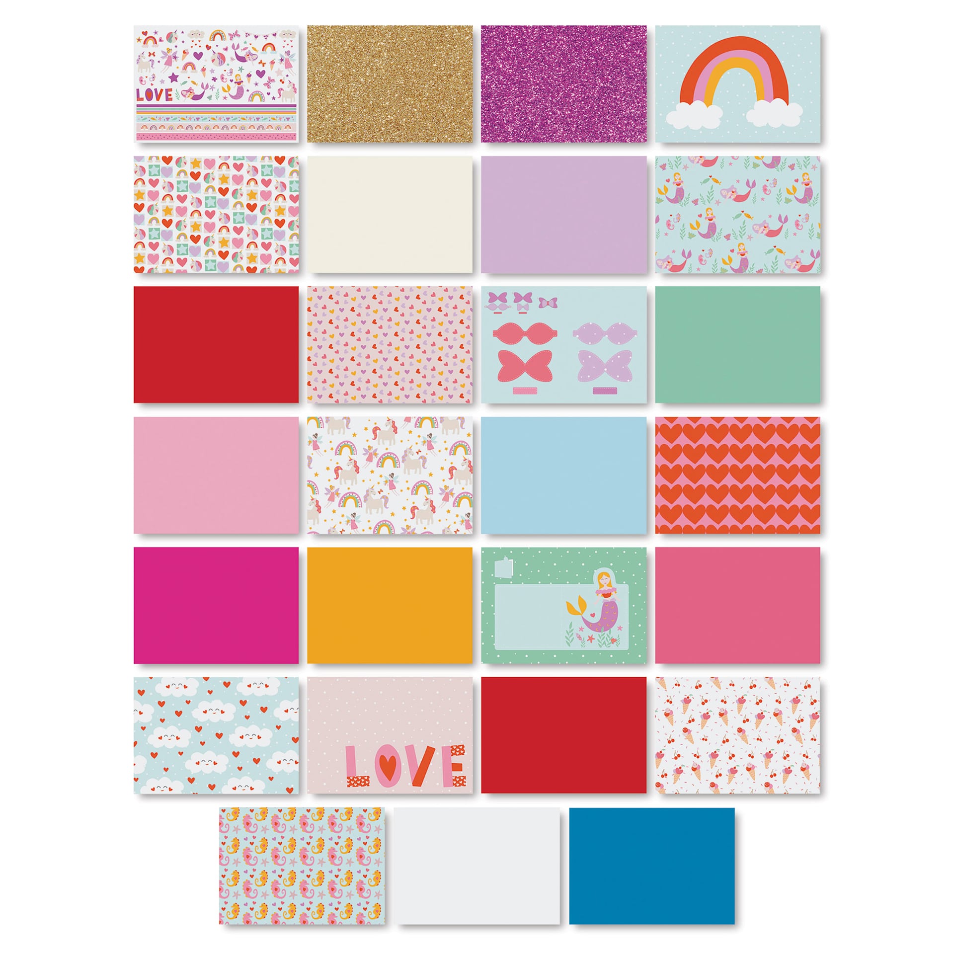 Folia Decorative Paper Pad - 9.5" x 13.4", Sweet Glitter, 27 Sheets, available designs