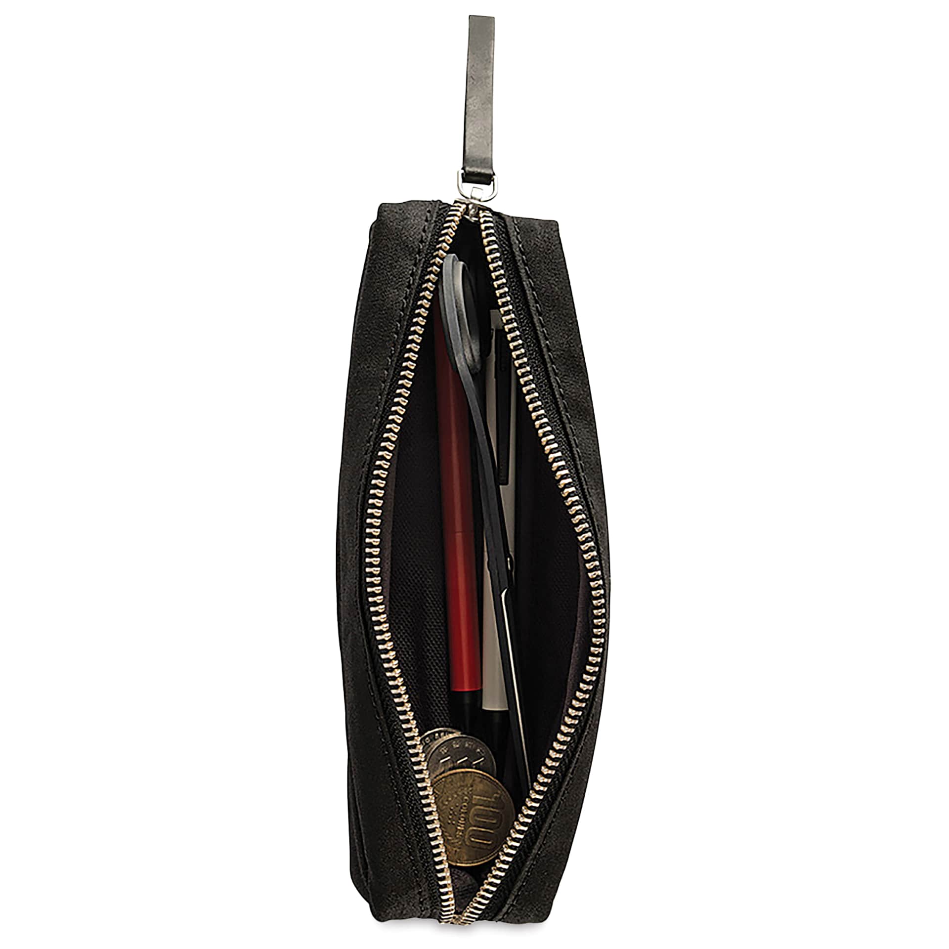 Kolo Parker Zipper Pouch - Black, 2" x 7-1/2" x 2", filled with supplies (not included)