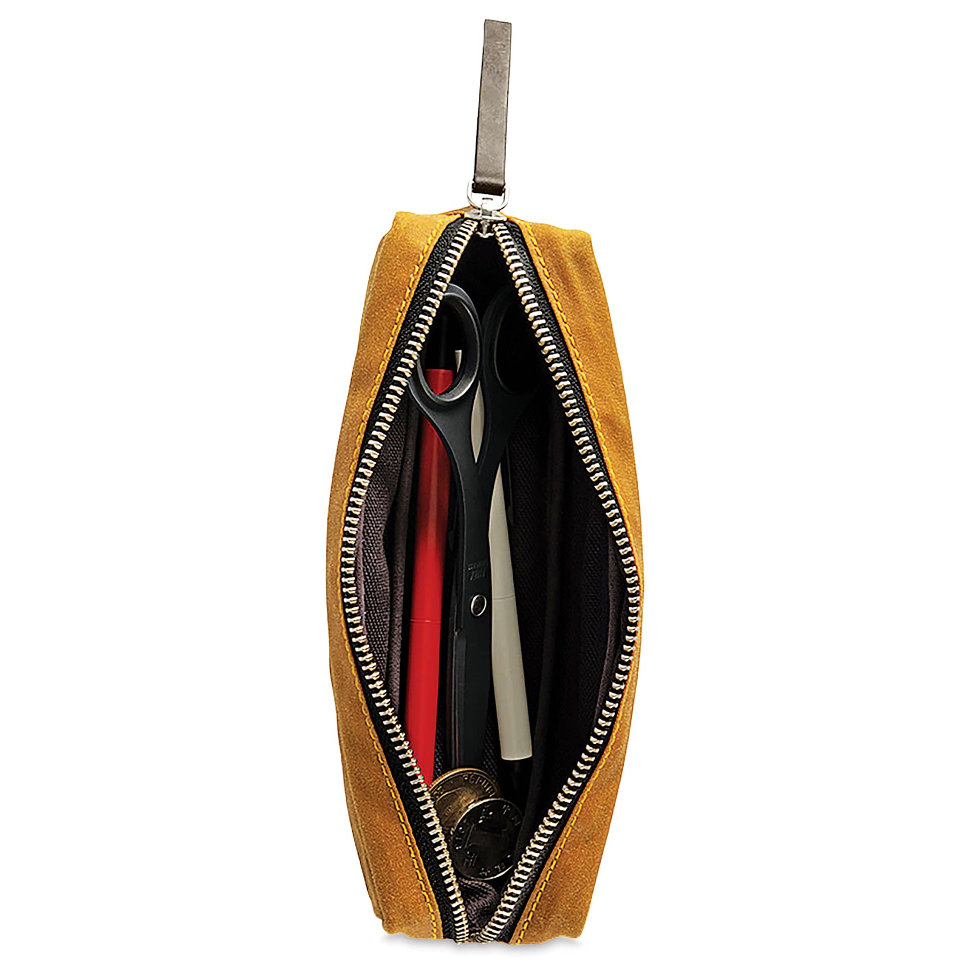 Kolo Parker Zipper Pouch - Ochre, 2" x 7-1/2" x 2", filled with supplies (not included)