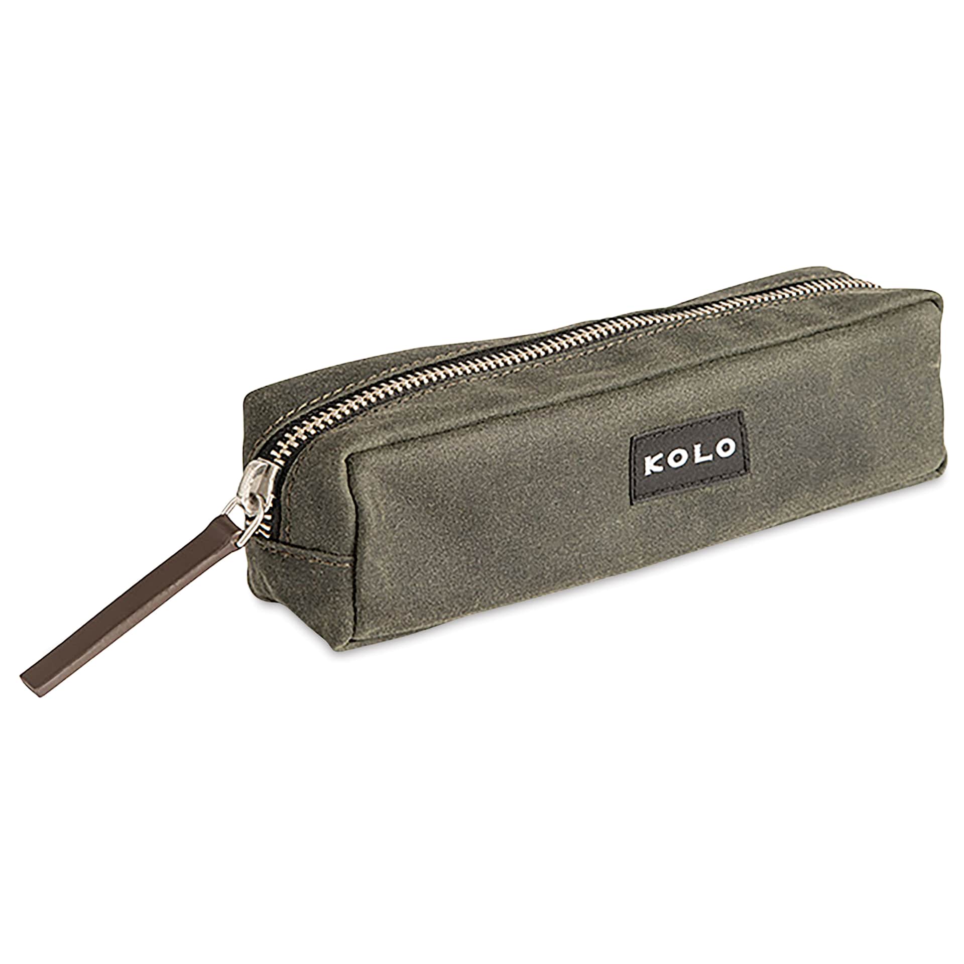Kolo Parker Zipper Pouch - Sage, 2" x 7-1/2" x 2", angled