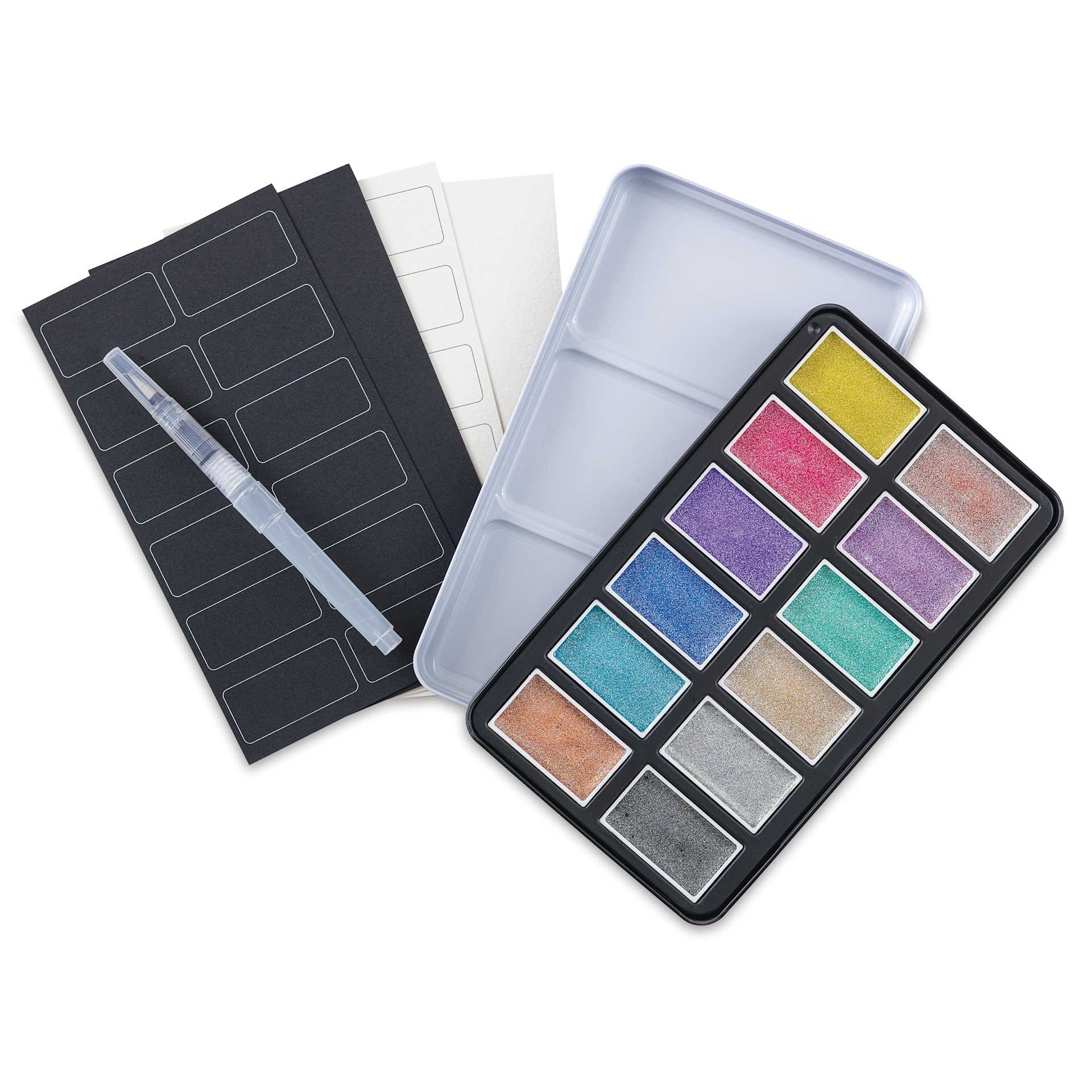 artPOP! Metallic Watercolor Paint Pan Set - Set of 12, Jumbo Pans, contents
