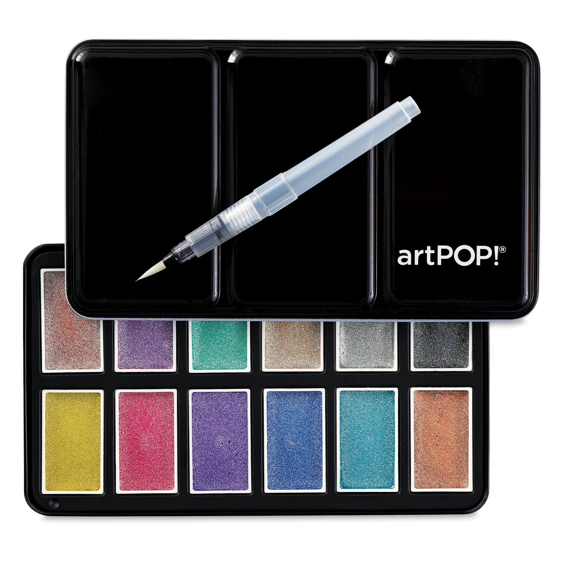 artPOP! Metallic Watercolor Paint Pan Set - Set of 12, Jumbo Pans