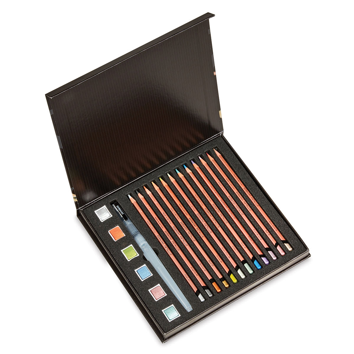 Derwent Metallic Mixed Media Set (package open showing set contents)
