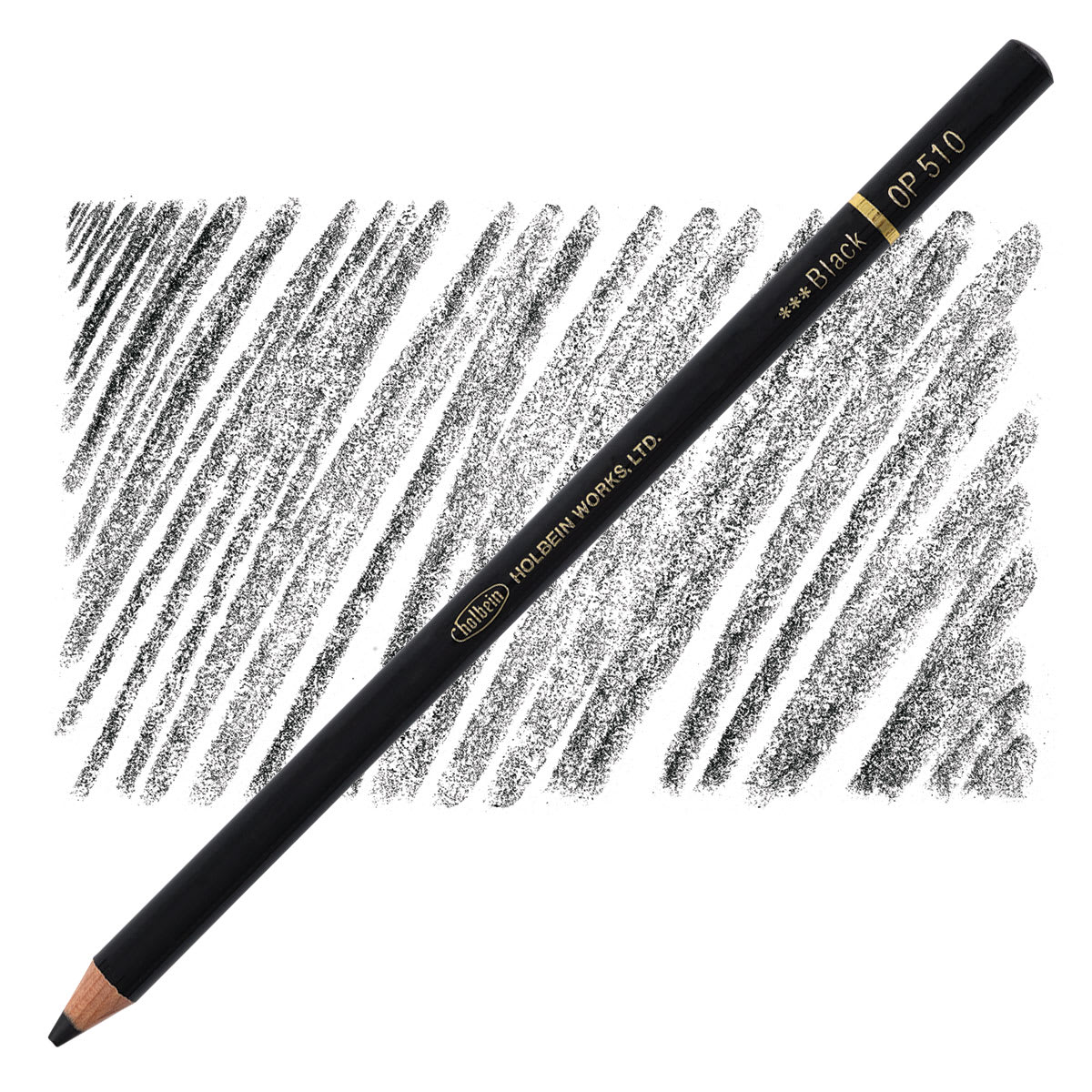 Holbein Artists' Colored Pencil - Black, OP510 pencil and swatch