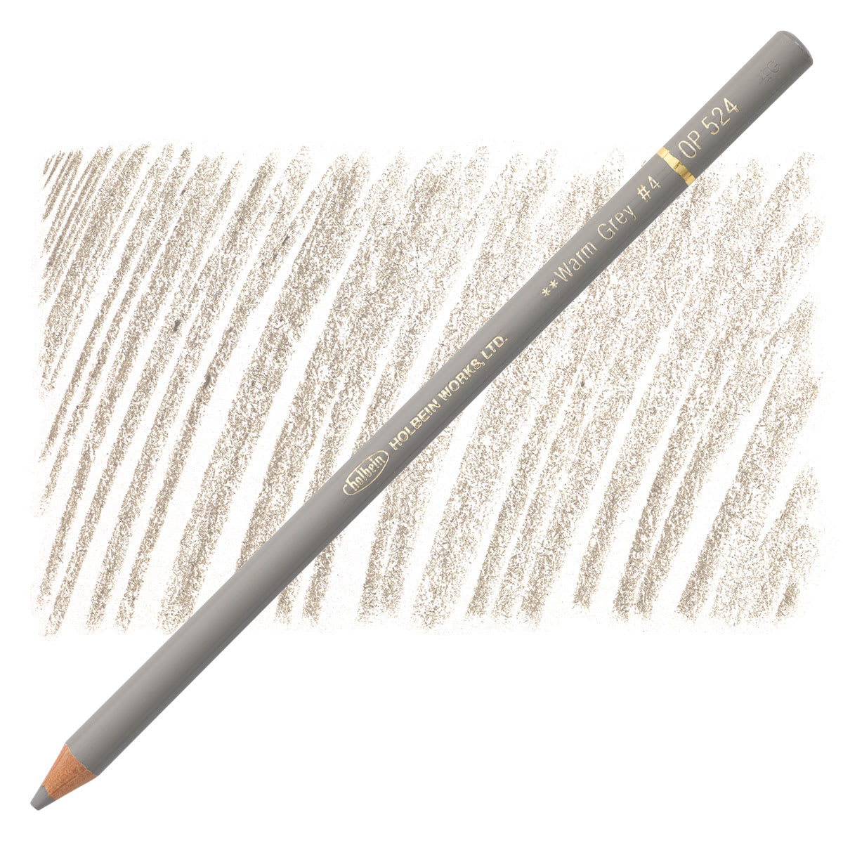 Holbein Artists' Colored Pencil - Warm Grey 4, OP524 pencil and swatch