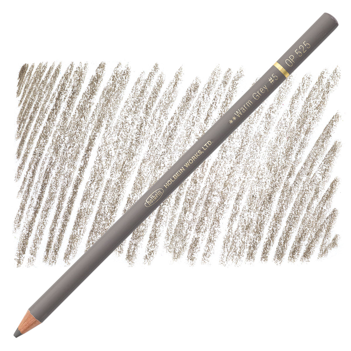 Holbein Artists' Colored Pencil - Warm Grey 5, OP525 pencil and swatch