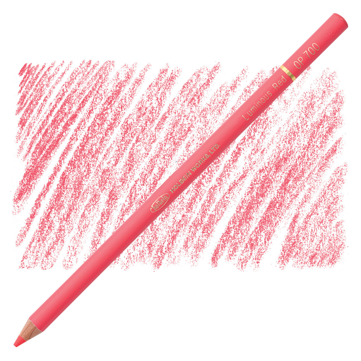 Holbein Artists' Colored Pencil - Luminous Red, OP700 pencil and swatch