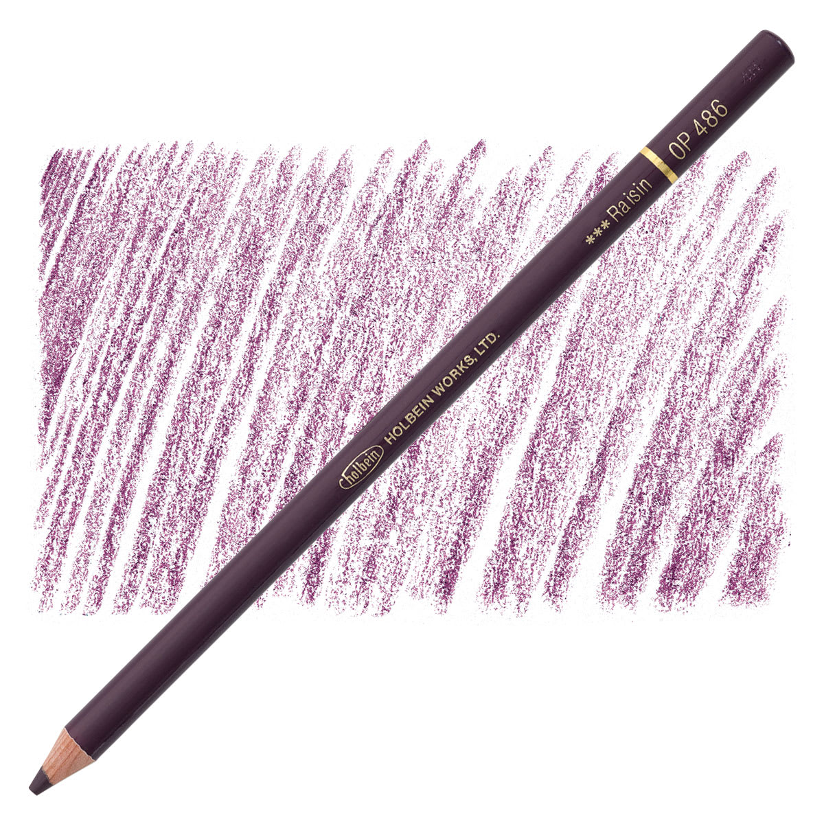 Holbein Artists' Colored Pencil - Raisin, OP486 pencil and swatch