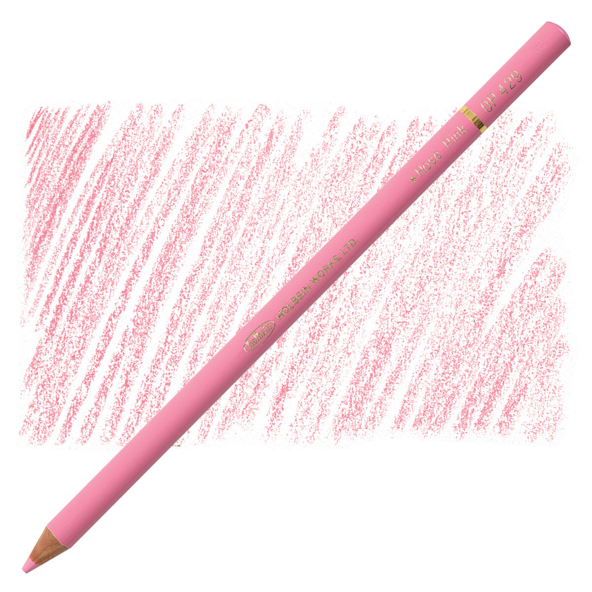 Holbein Artists' Colored Pencil - Rose Pink, OP429 pencil and swatch