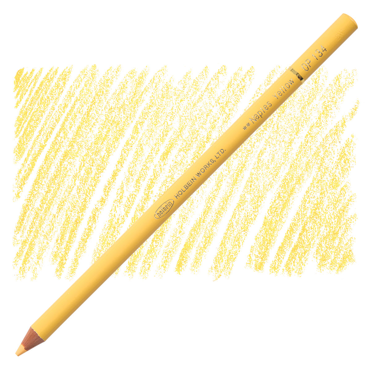 Holbein Artists' Colored Pencil - Naples Yellow, OP134 pencil and swatch