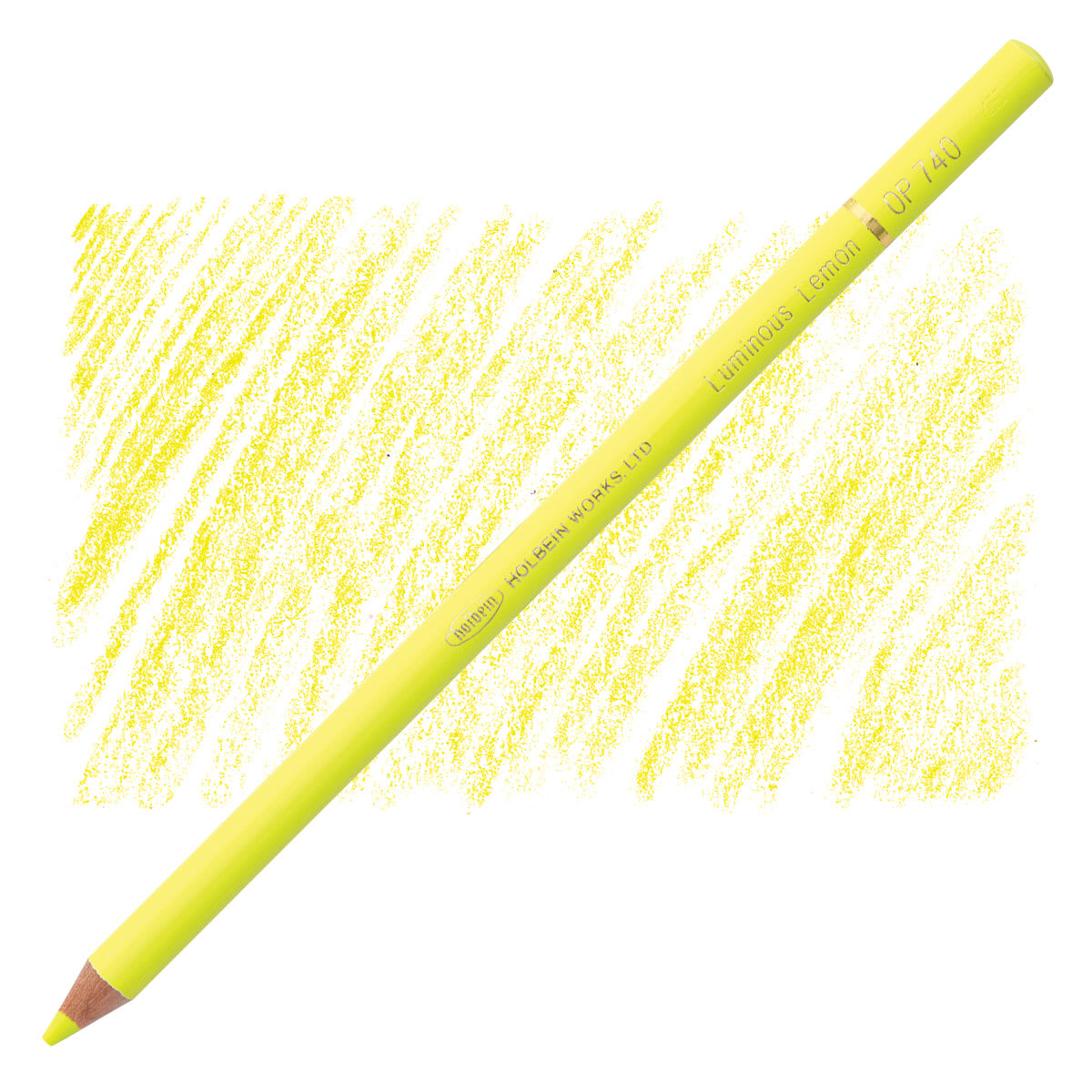 Holbein Artists' Colored Pencil - Luminous Lemon, OP740 pencil and swatch